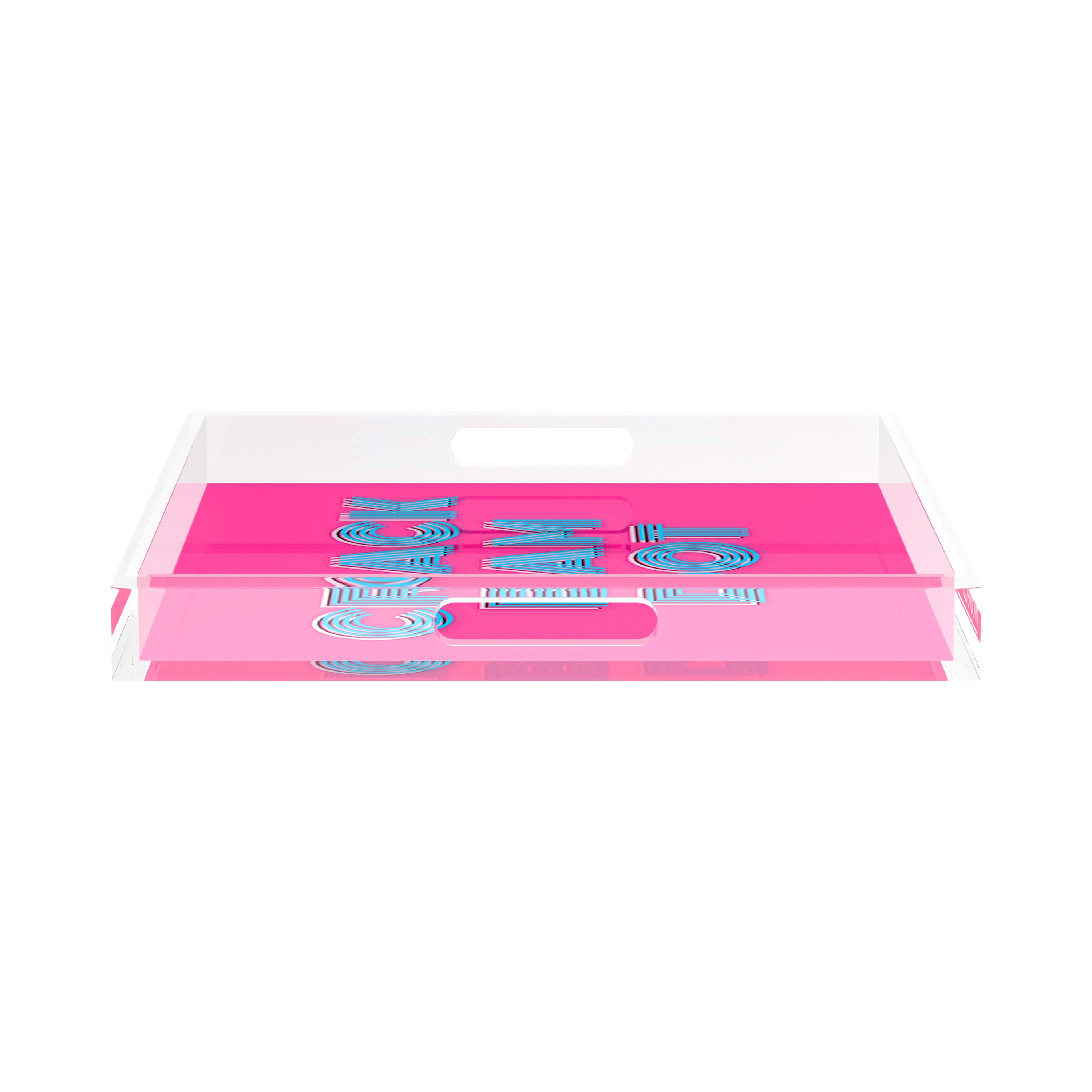 Mahjong Crack Bam Dot Hybiscus Powder 15X15 Acrylic Tray - nicolettemayer.com