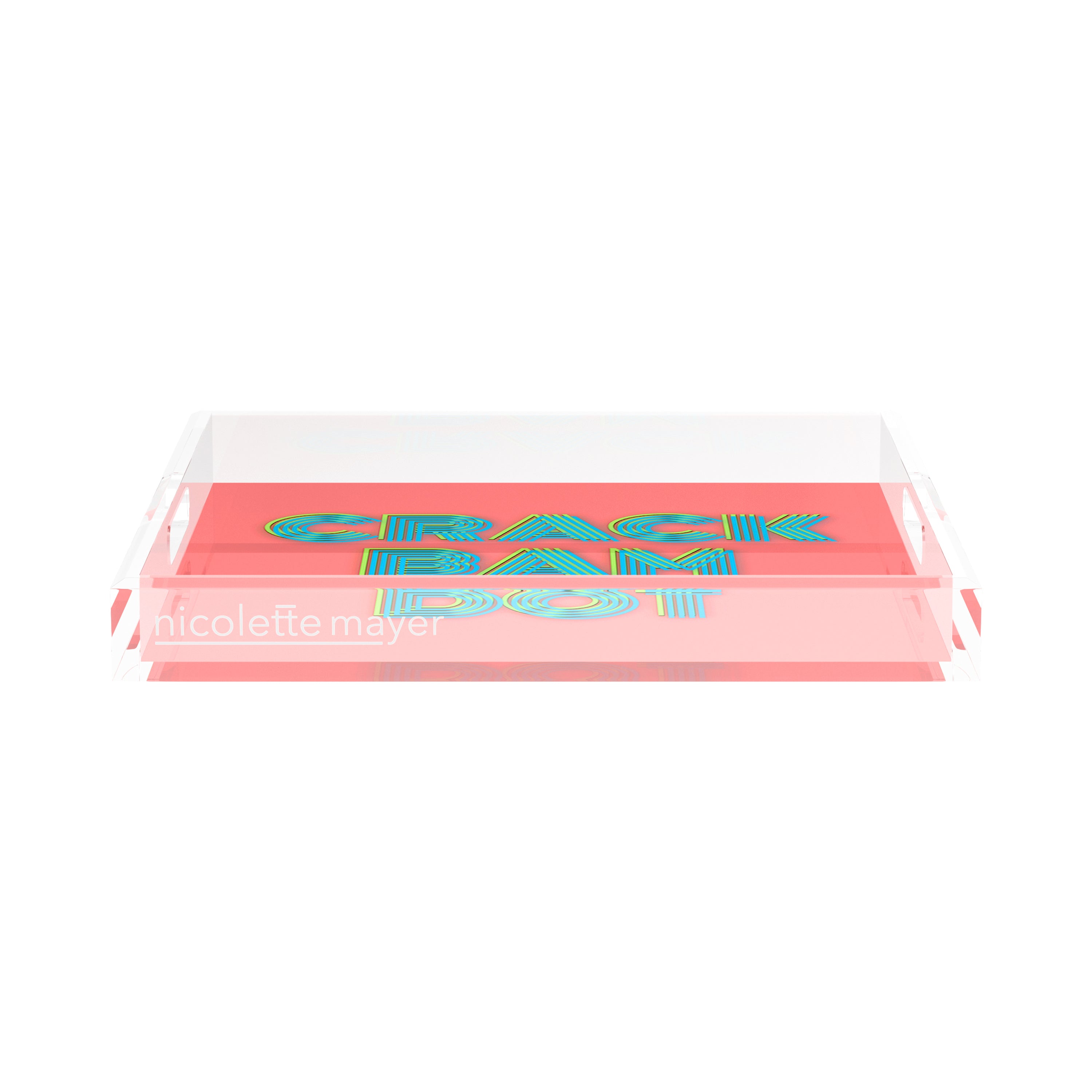 Mahjong Crack Bam Dot Petal Tendril 15X15 Acrylic Tray - nicolettemayer.com