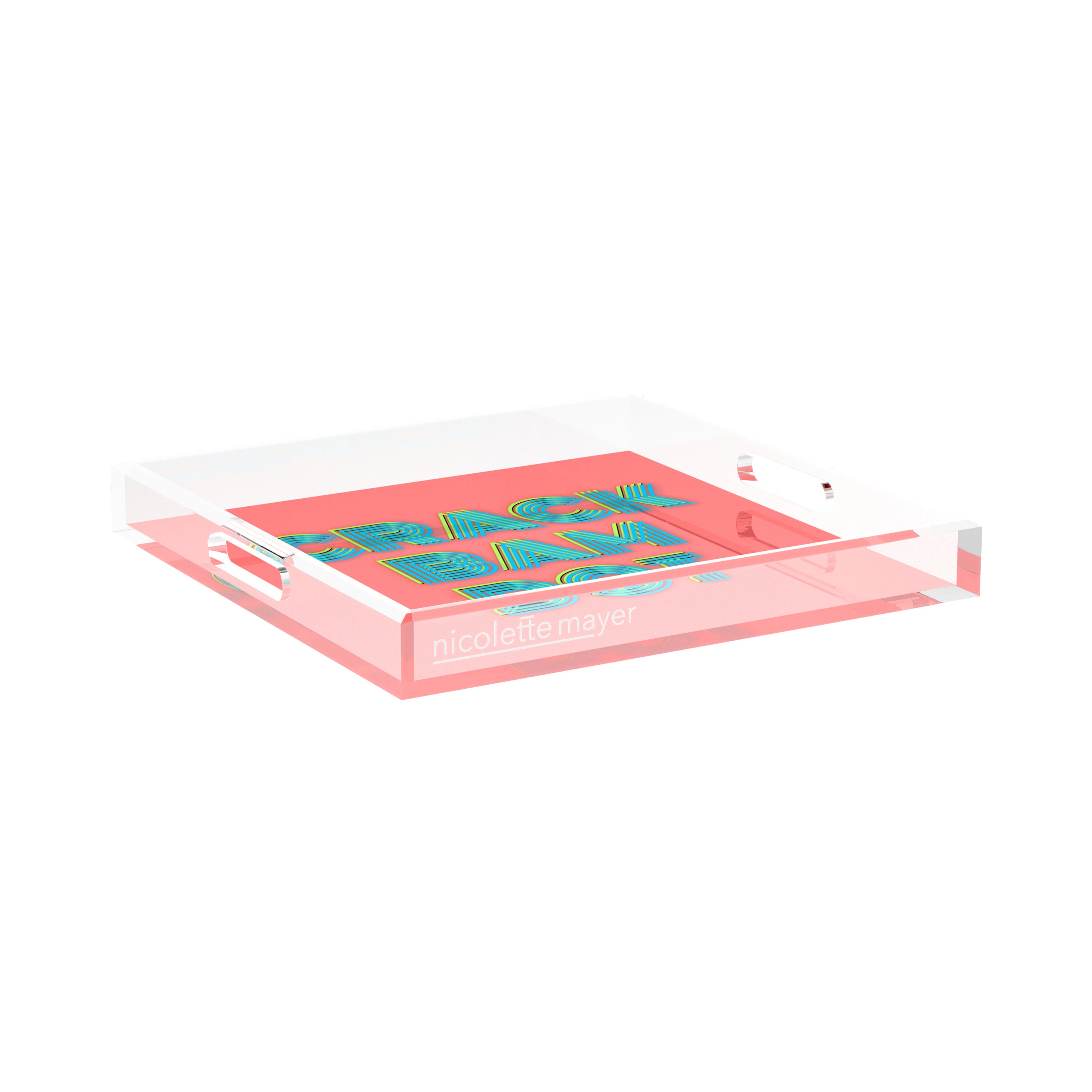 Mahjong Crack Bam Dot Petal Tendril 15X15 Acrylic Tray - nicolettemayer.com