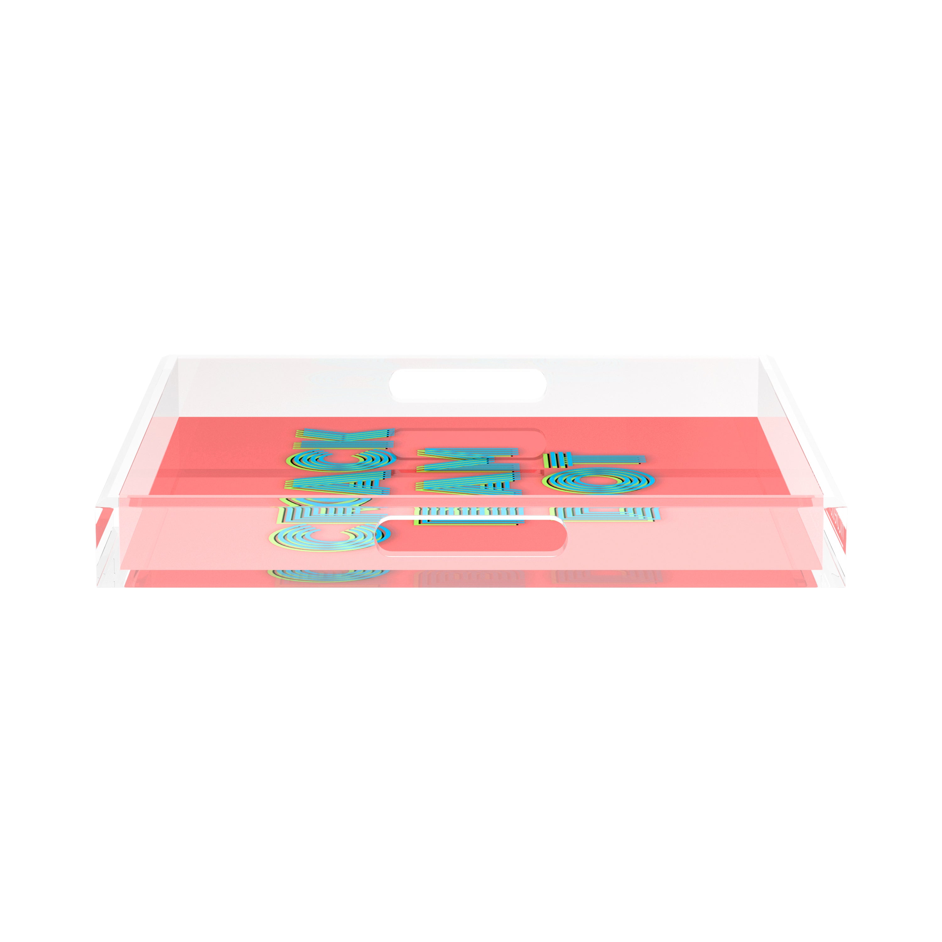 Mahjong Crack Bam Dot Petal Tendril 15X15 Acrylic Tray - nicolettemayer.com