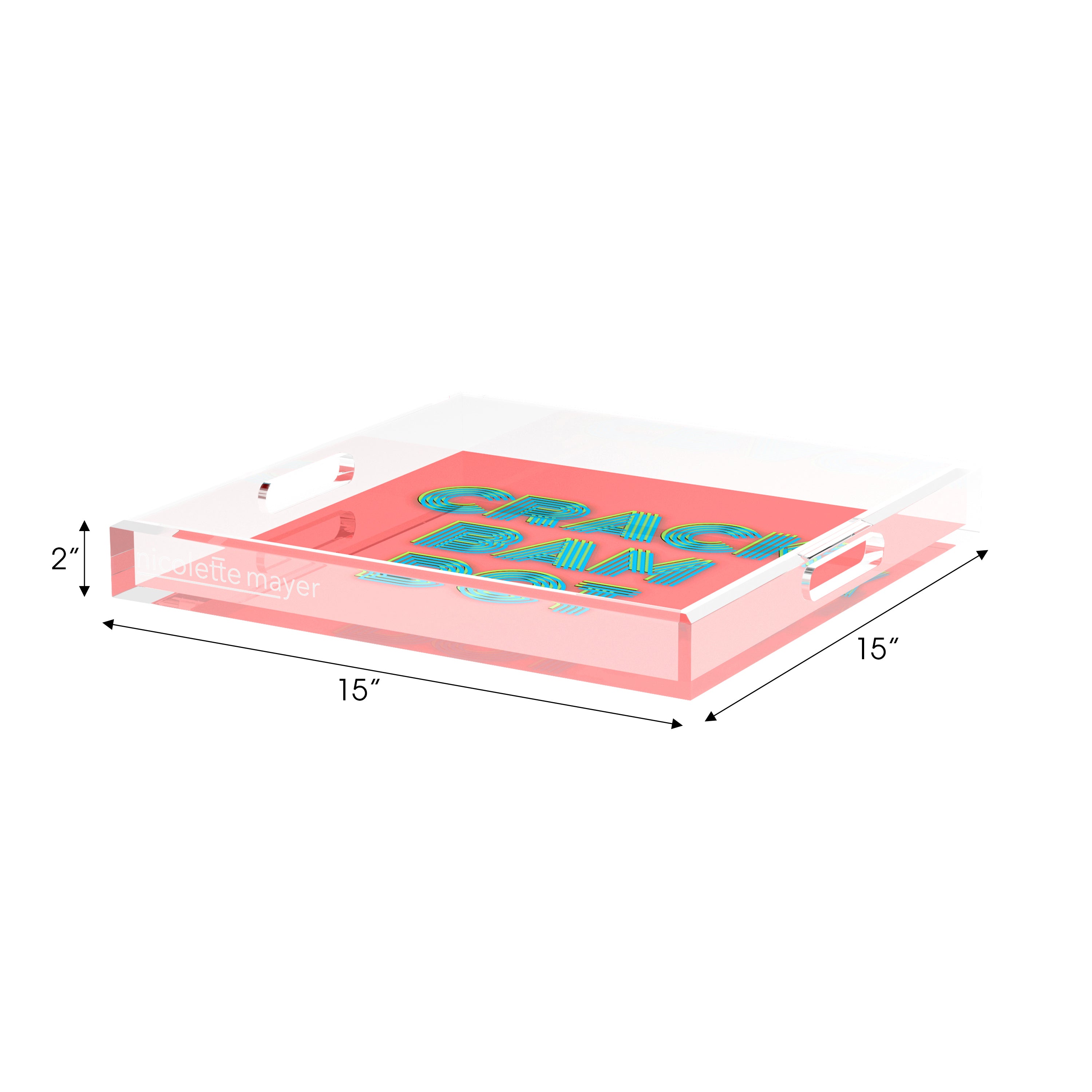 Mahjong Crack Bam Dot Petal Tendril 15X15 Acrylic Tray - nicolettemayer.com