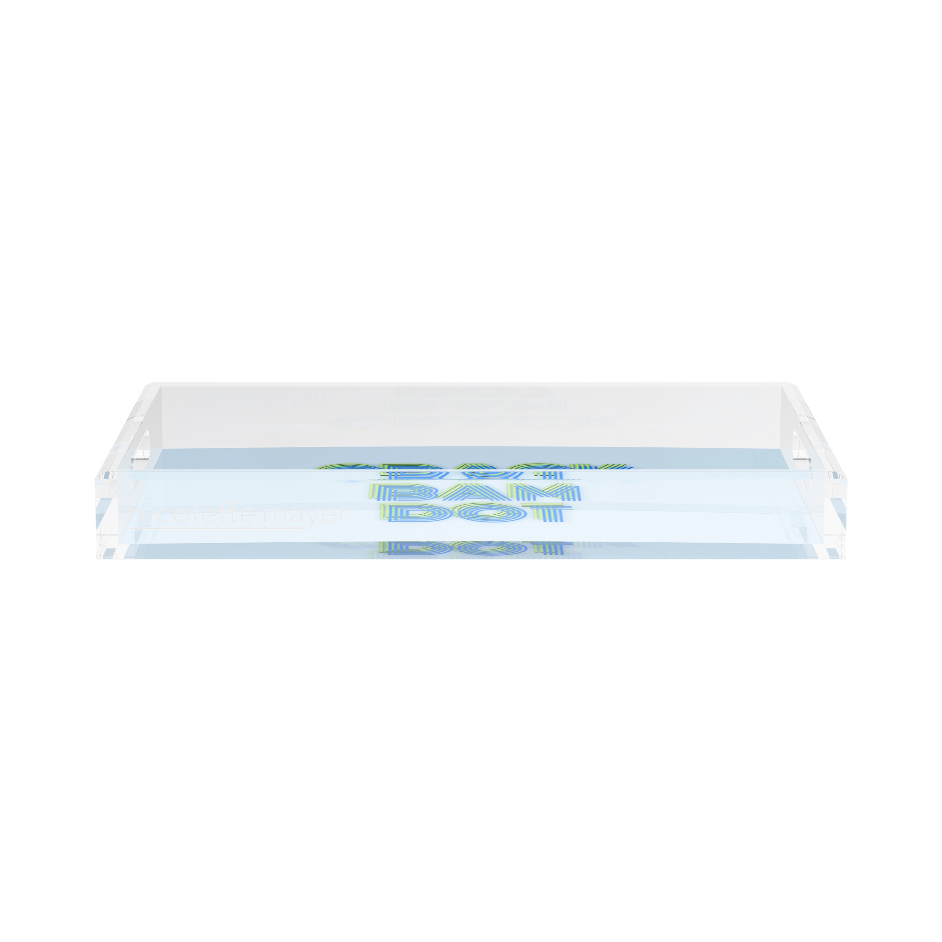 Mahjong Crack Bam Dot Blues Celery 17X10.5 Acrylic Tray - nicolettemayer.com