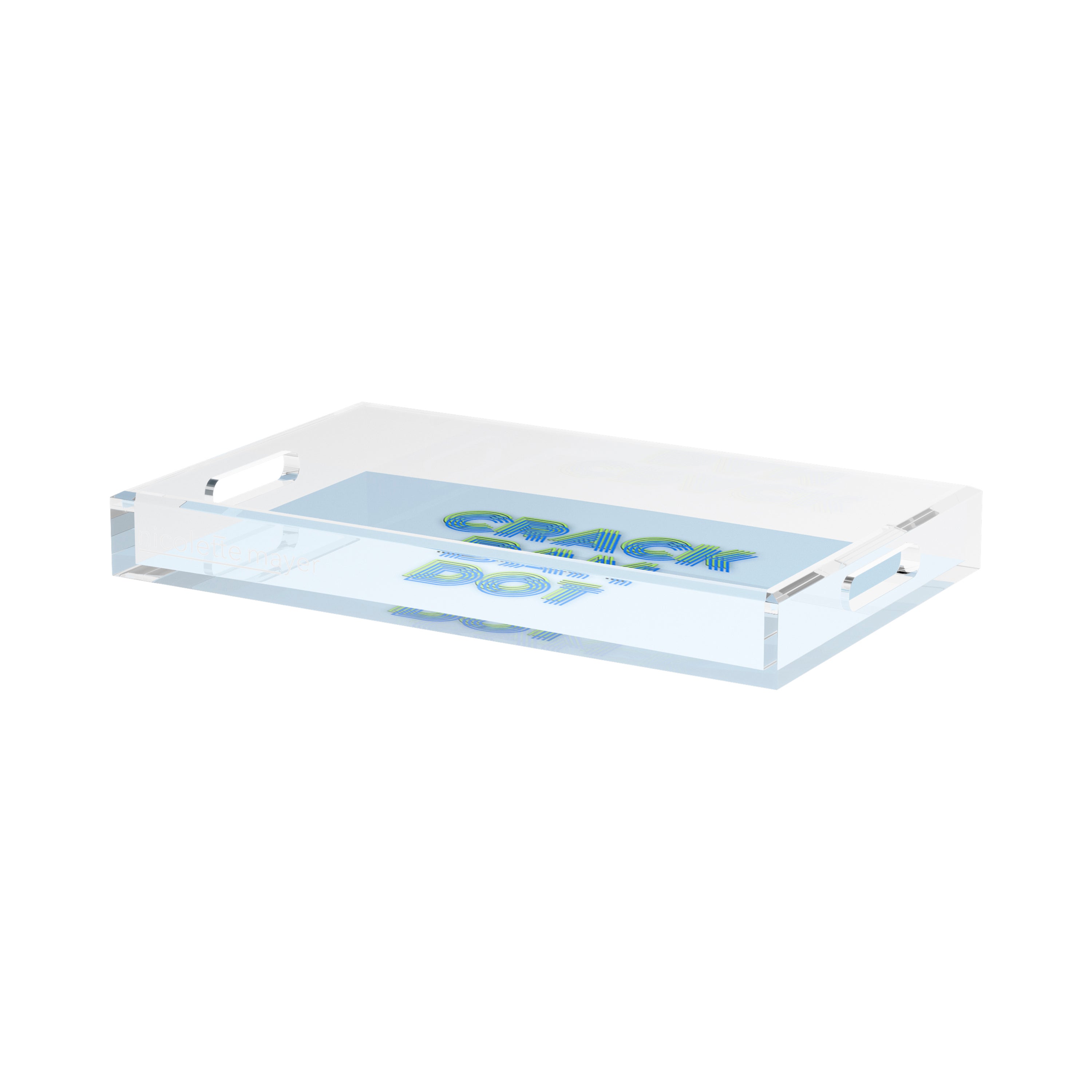 Mahjong Crack Bam Dot Blues Celery 17X10.5 Acrylic Tray - nicolettemayer.com