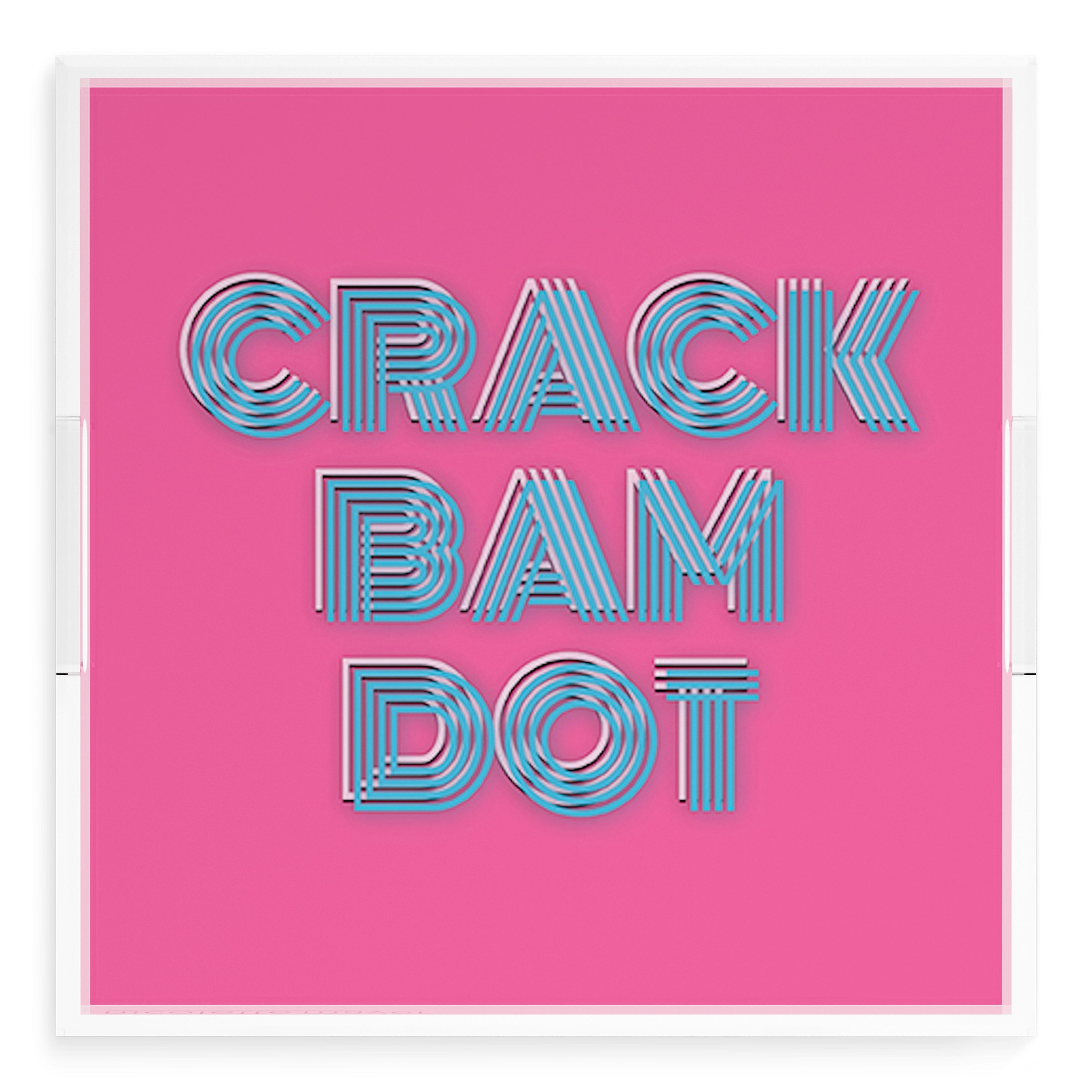 Mahjong Crack Bam Dot Hybiscus Powder 18X18 Acrylic Tray - nicolettemayer.com