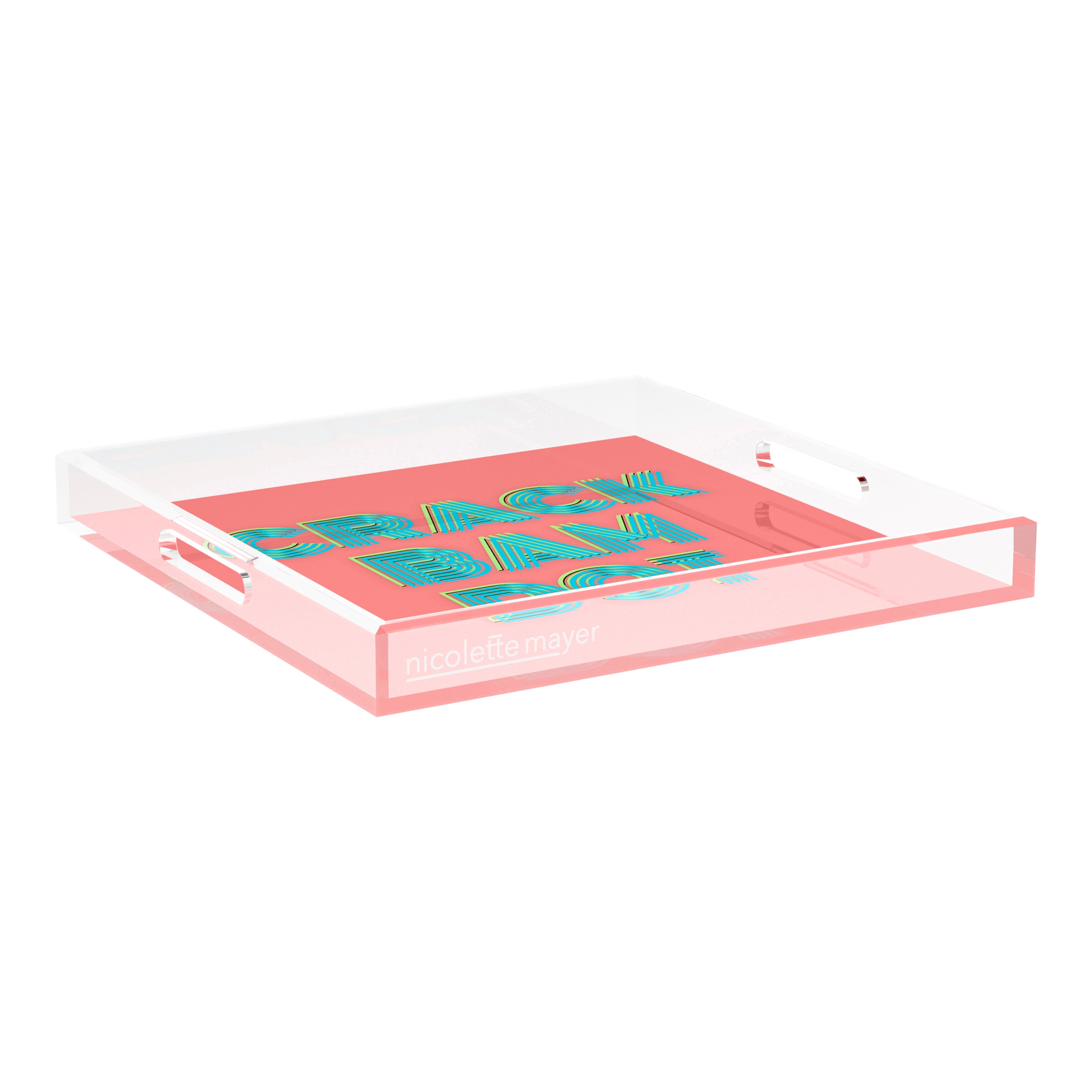 Mahjong Crack Bam Dot Petal Tendril 18X18 Acrylic Tray - nicolettemayer.com