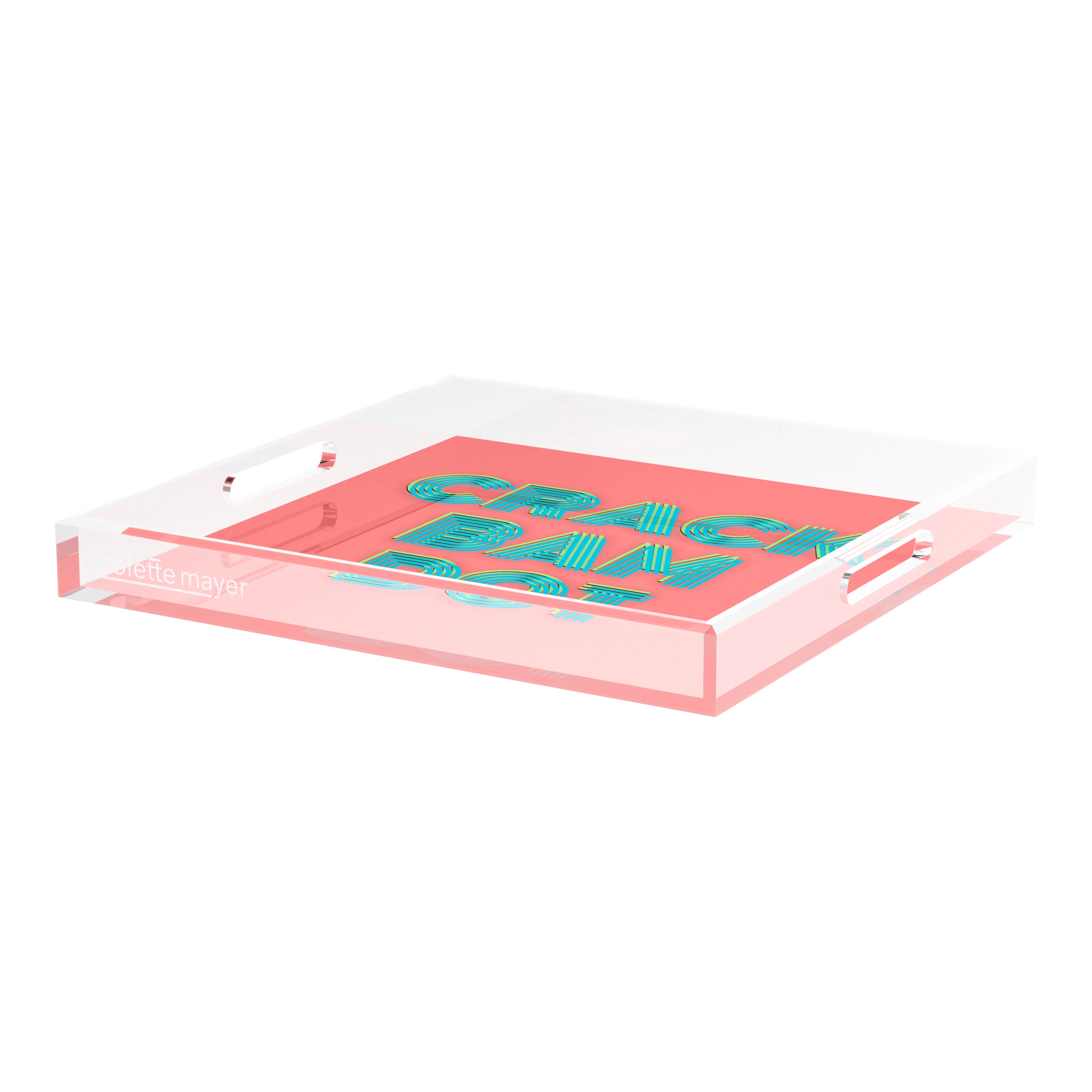 Mahjong Crack Bam Dot Petal Tendril 18X18 Acrylic Tray - nicolettemayer.com