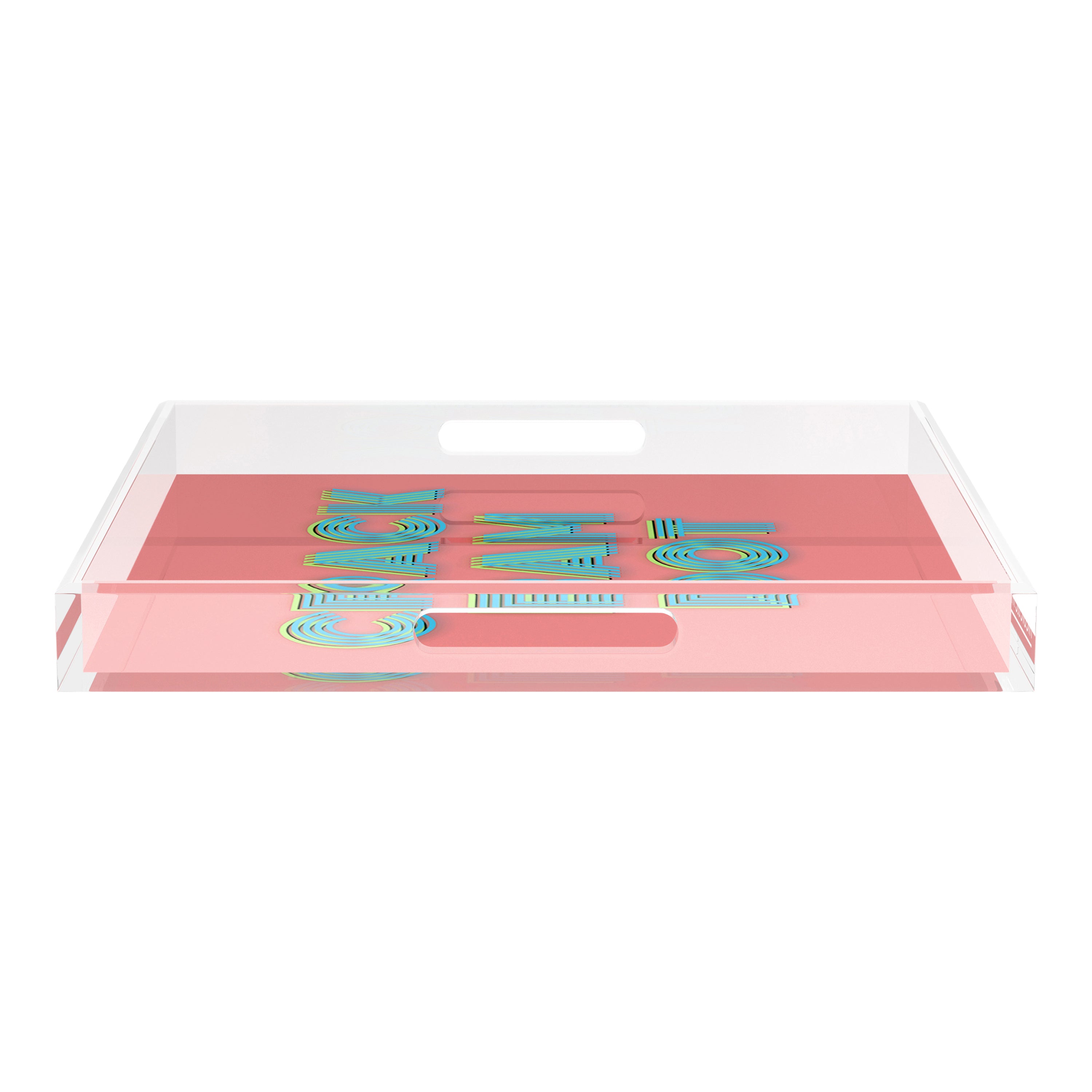 Mahjong Crack Bam Dot Petal Tendril 18X18 Acrylic Tray - nicolettemayer.com