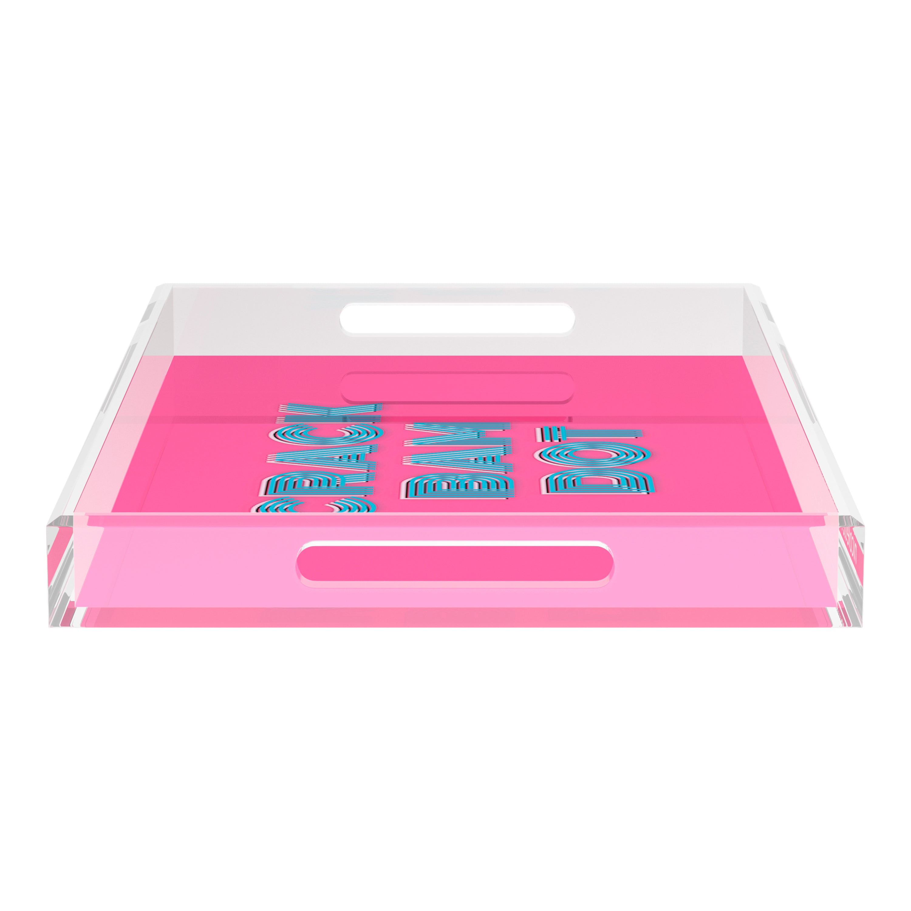 Mahjong Crack Bam Dot Hybiscus Powder 22.5x14.5 Acrylic Tray - nicolettemayer.com
