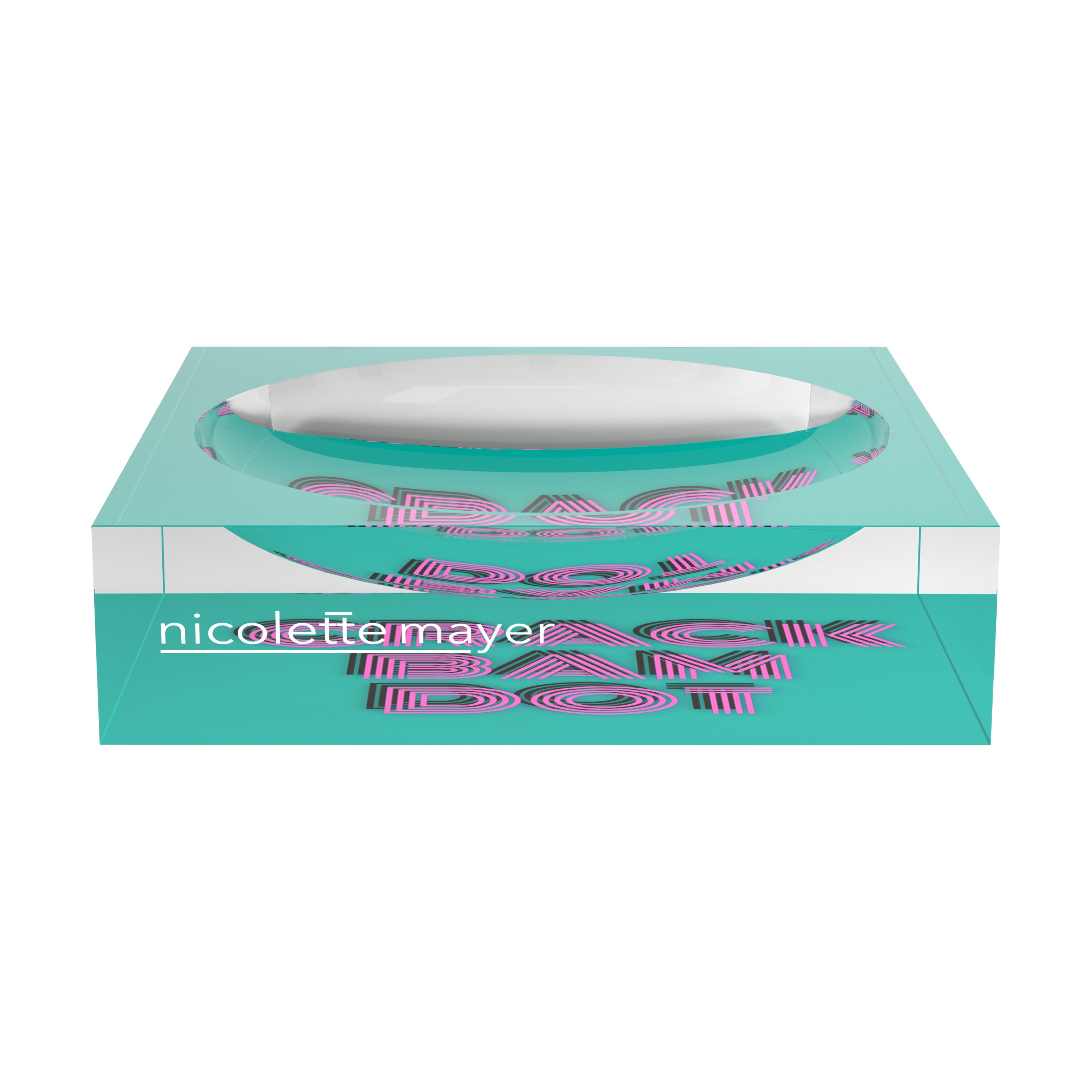 Mahjong Crack Bam Dot Acqua Pink Candy Catchall Dish