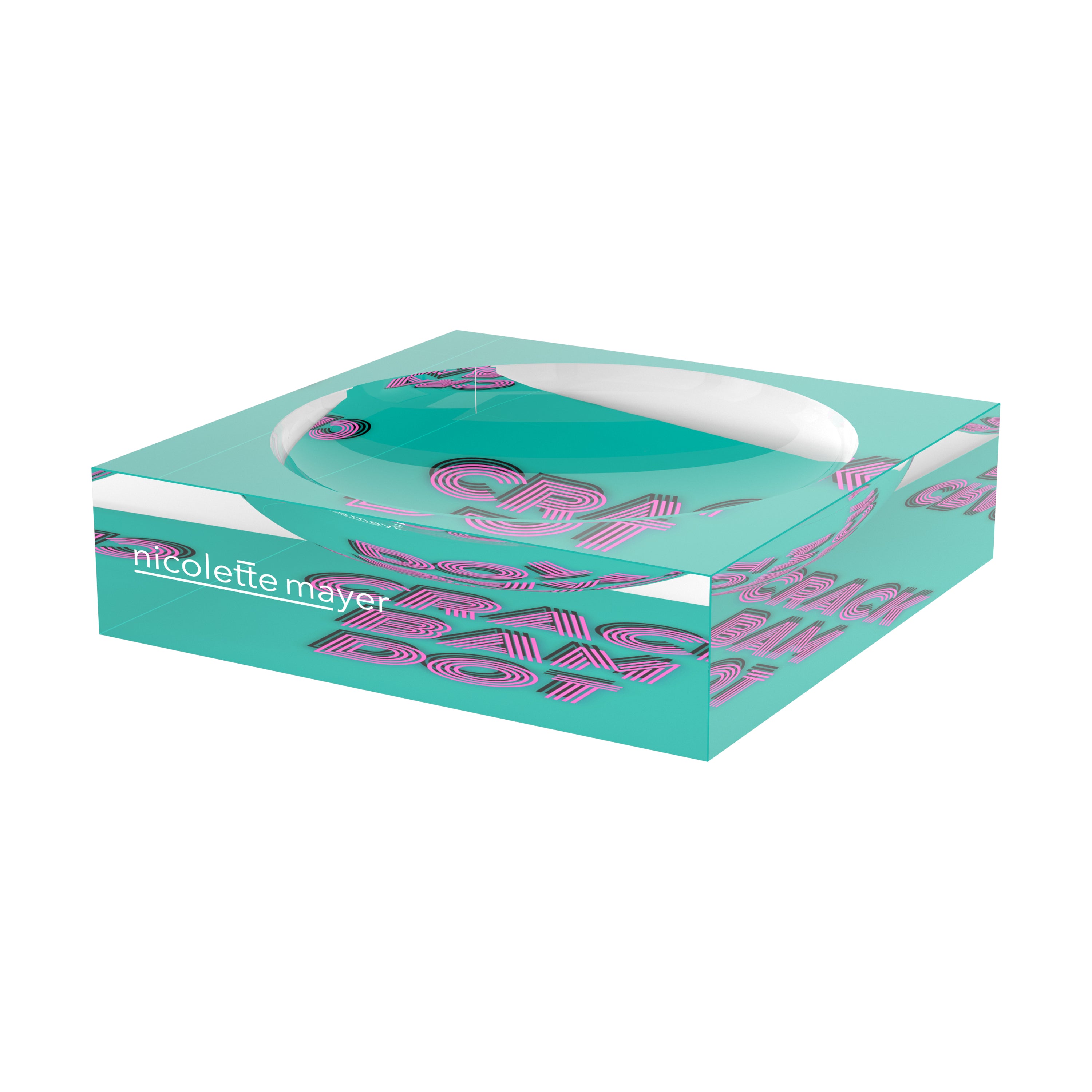Mahjong Crack Bam Dot Acqua Pink Candy Catchall Dish