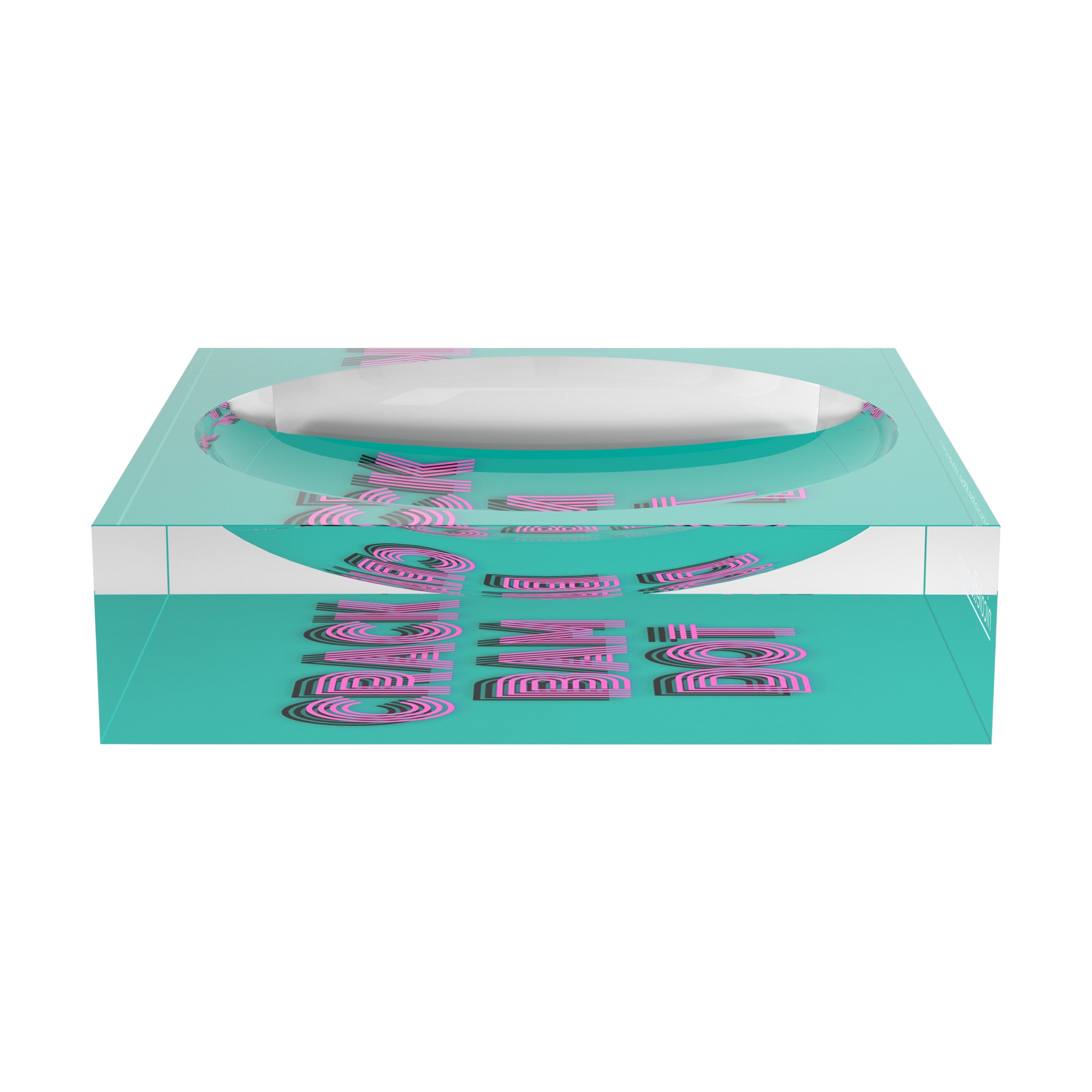 Mahjong Crack Bam Dot Acqua Pink Candy Catchall Dish