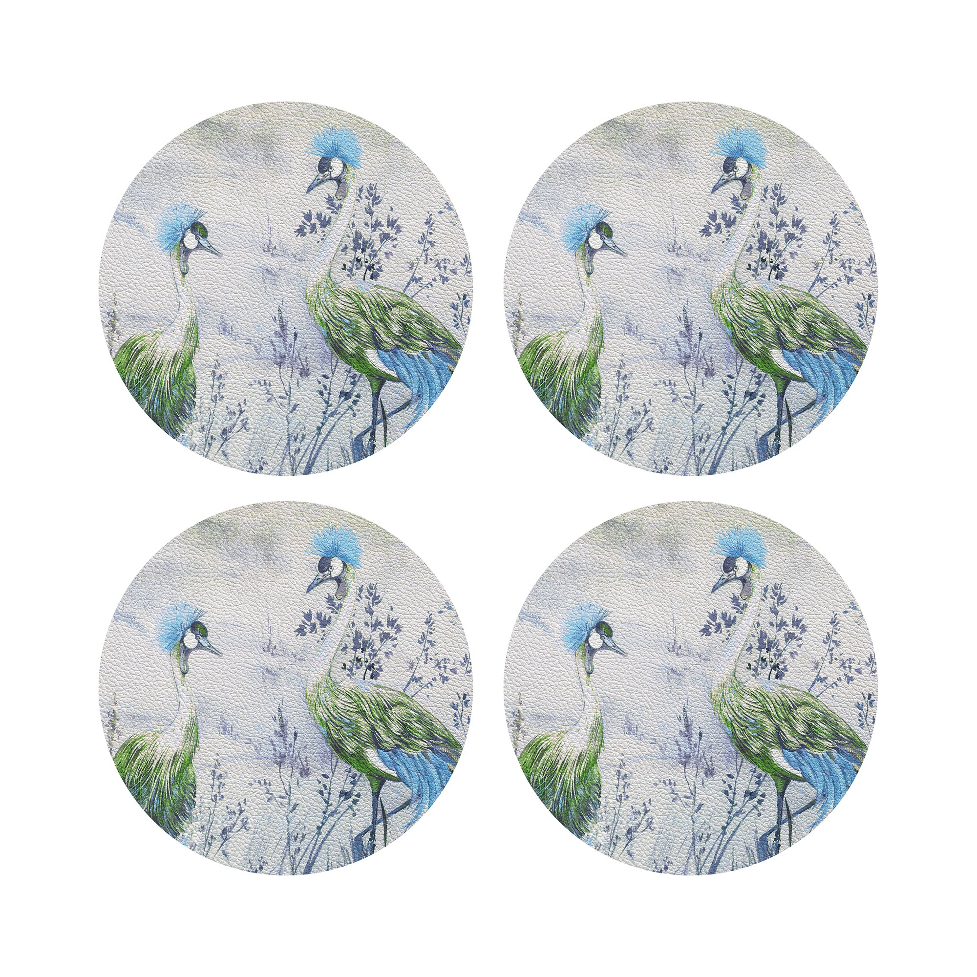 Crested Crane Ice 4" Dinner Napkins- nicolettemayer.com