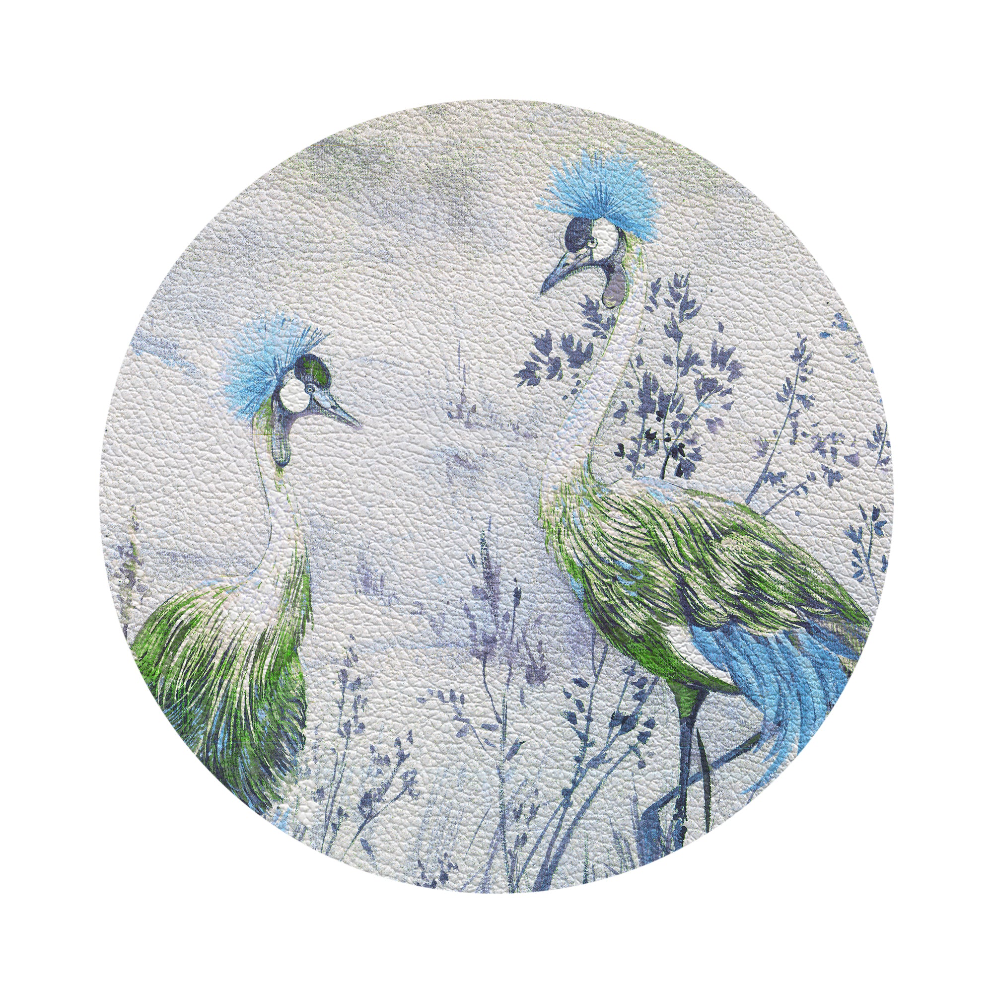 Crested Crane Ice 4" Dinner Napkins- nicolettemayer.com