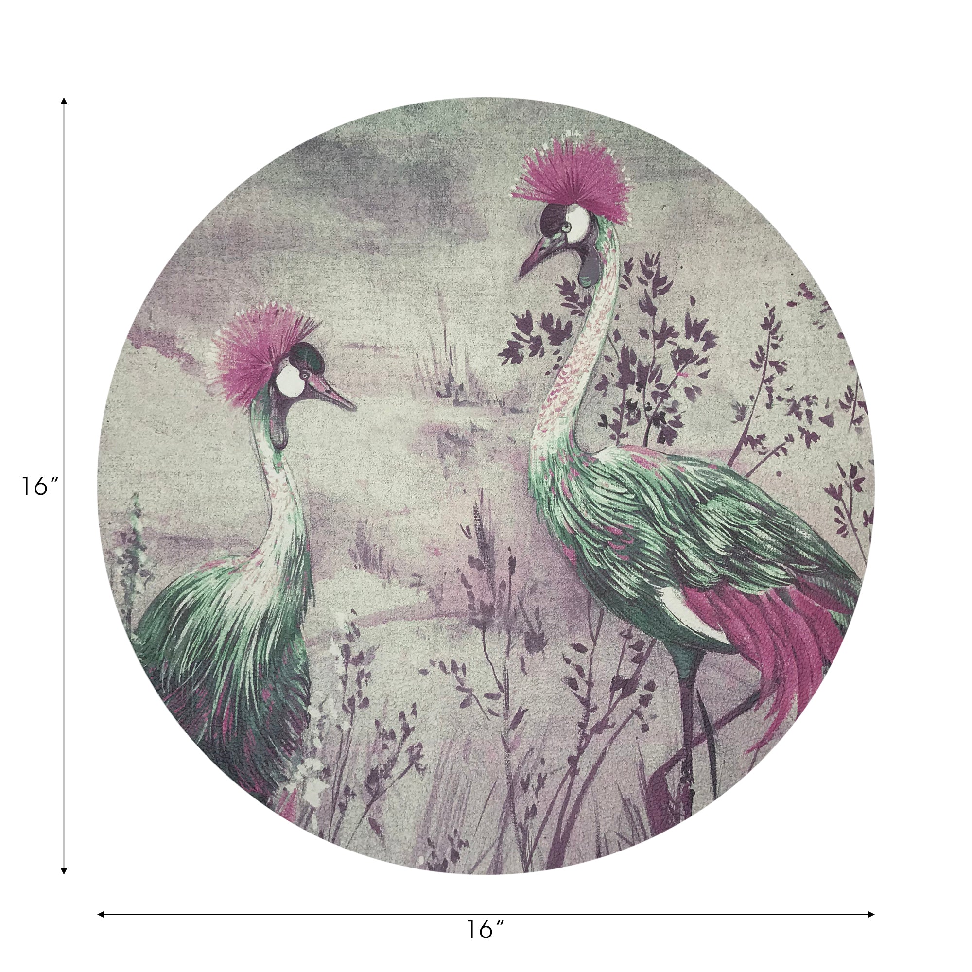 Crested Crane Canovas 16" Round Pebble Placemats, Set of 4 - nicolettemayer.com