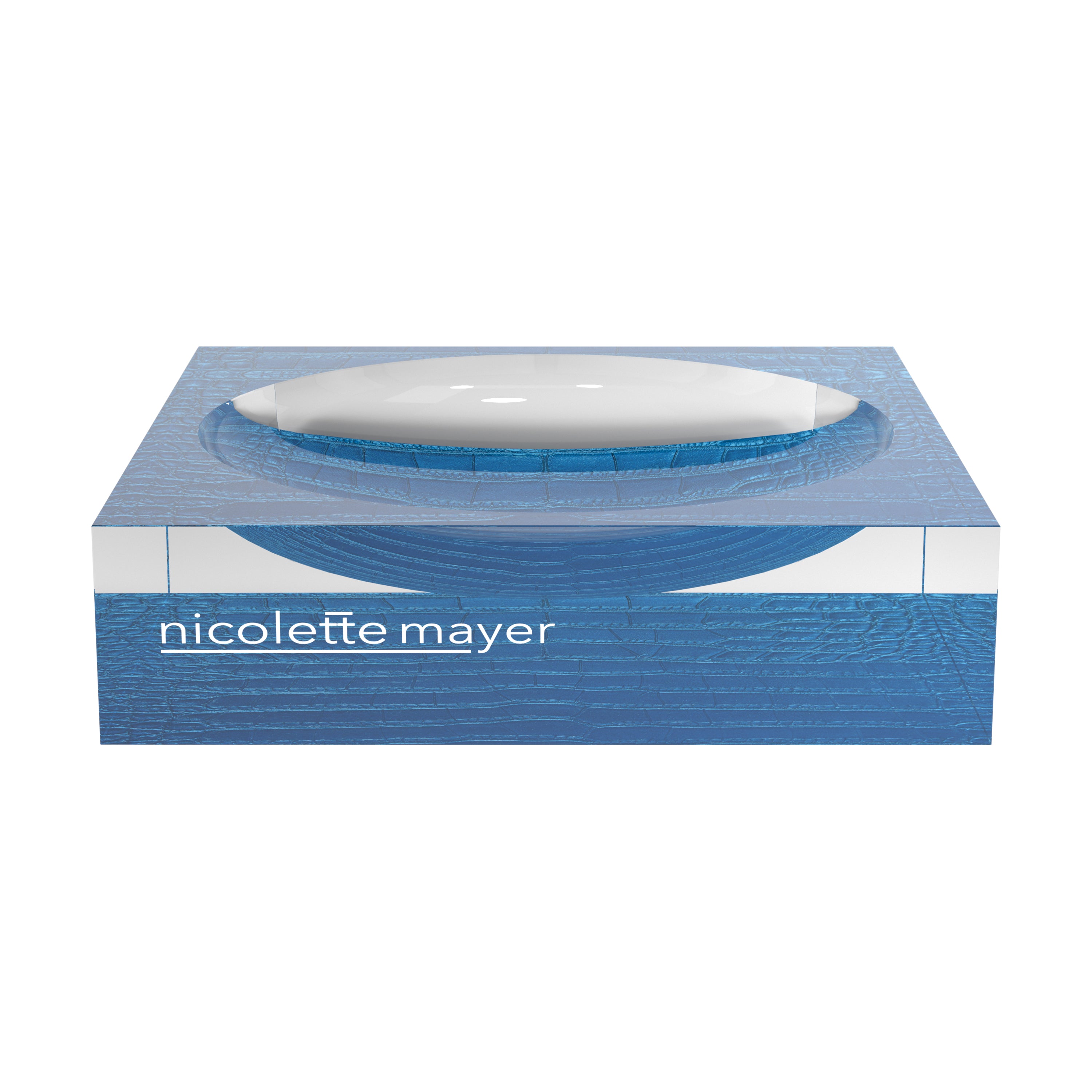 Crocodile Kyoto Blue Acrylic Candy Catchall Dish