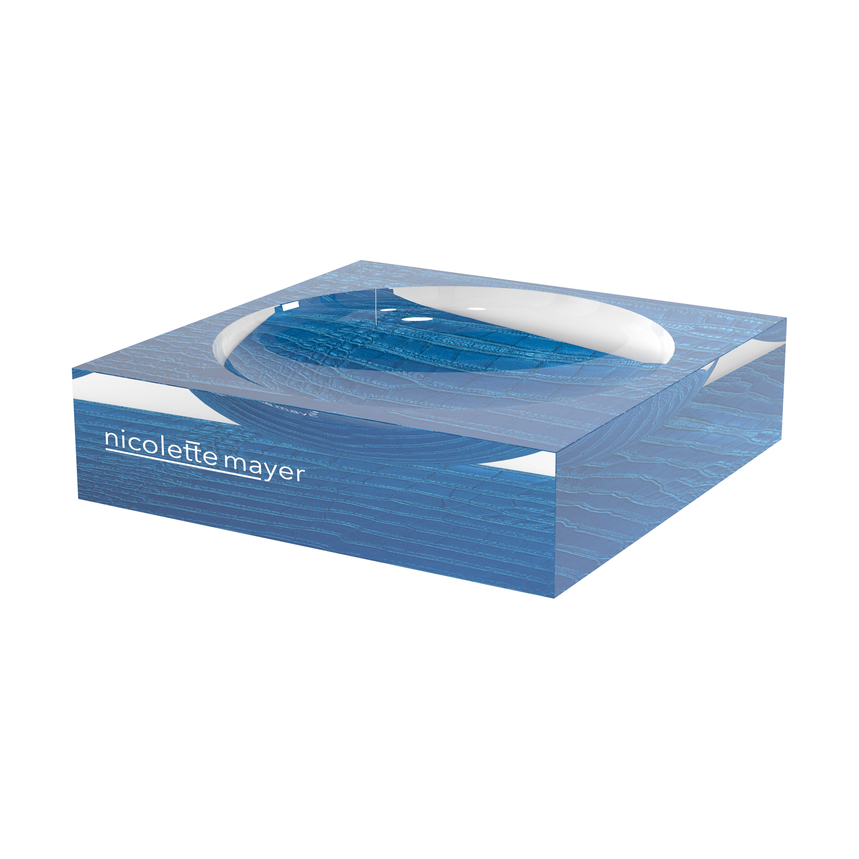 Crocodile Kyoto Blue Acrylic Candy Catchall Dish