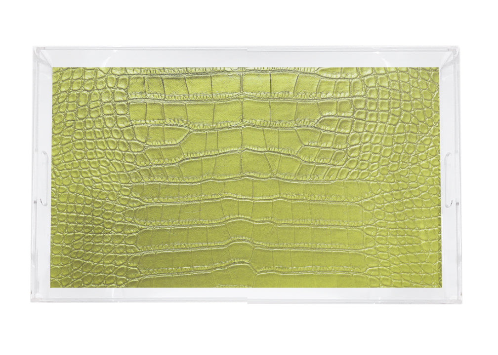 Crocodile Key Lime Acrylic Vanity Tray 12.25X7.75