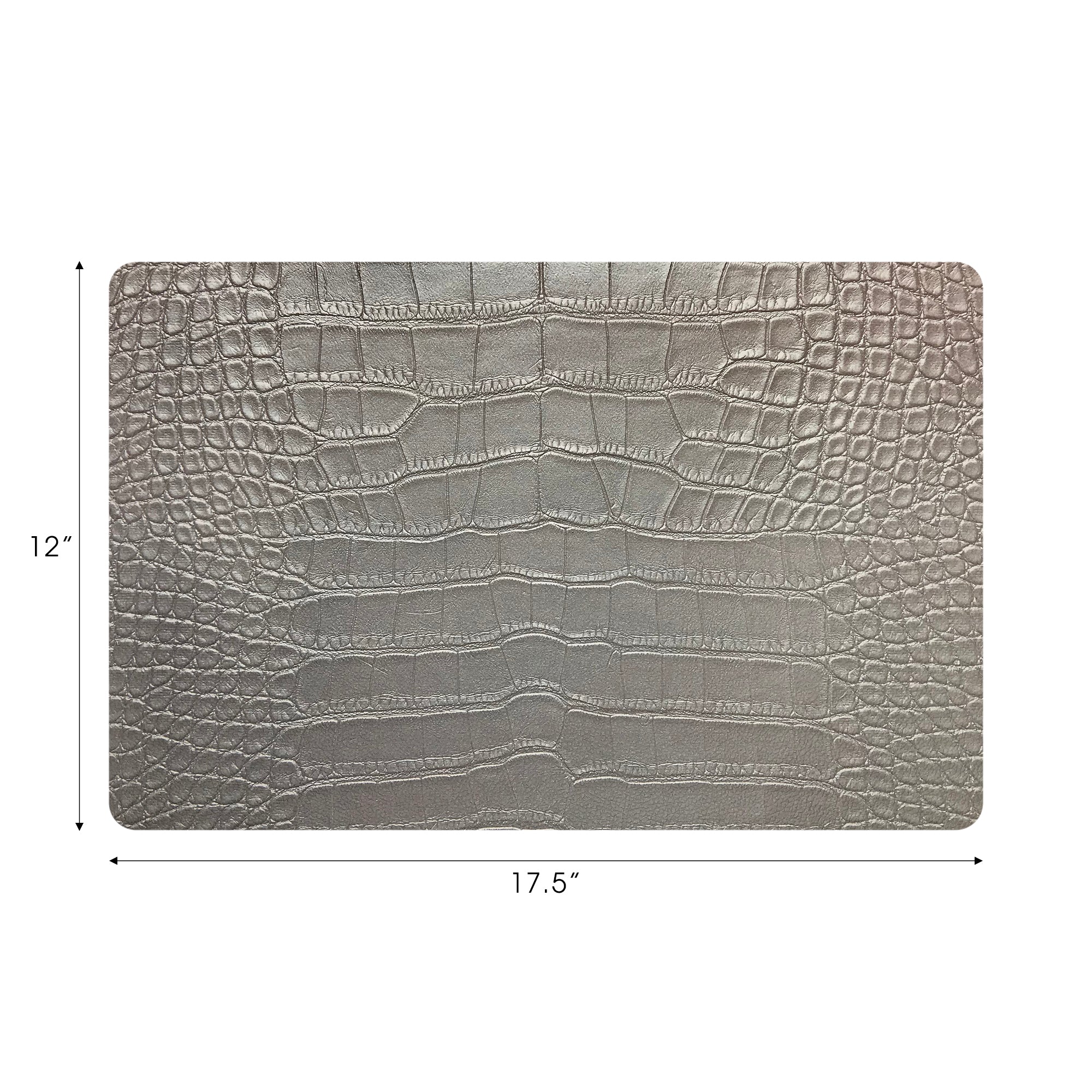 Crocodile Champagne Vegan Leather Rectangle Pebble Placemat
