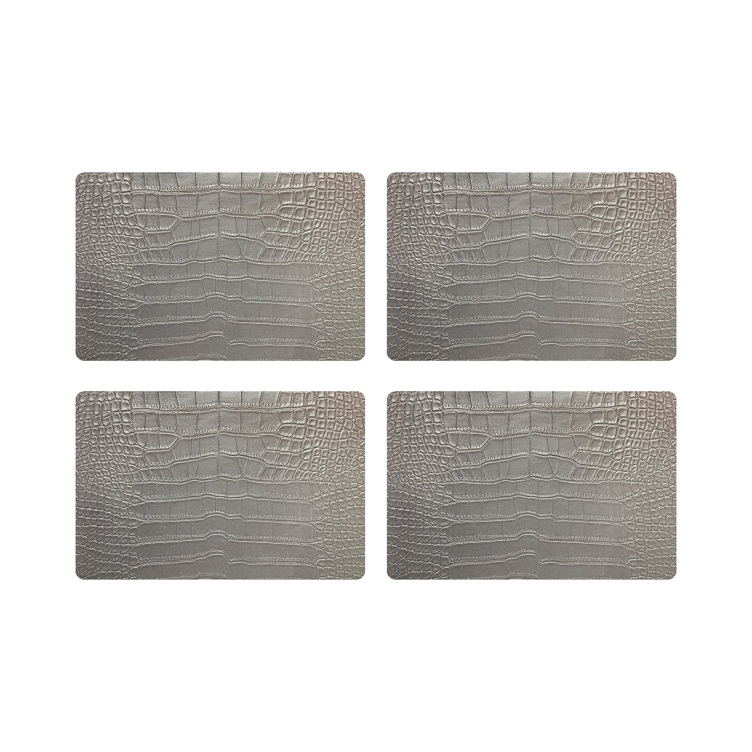 Crocodile Champagne 17.5" Rectangle Pebble Placemat, Set Of 4 - nicolettemayer.com