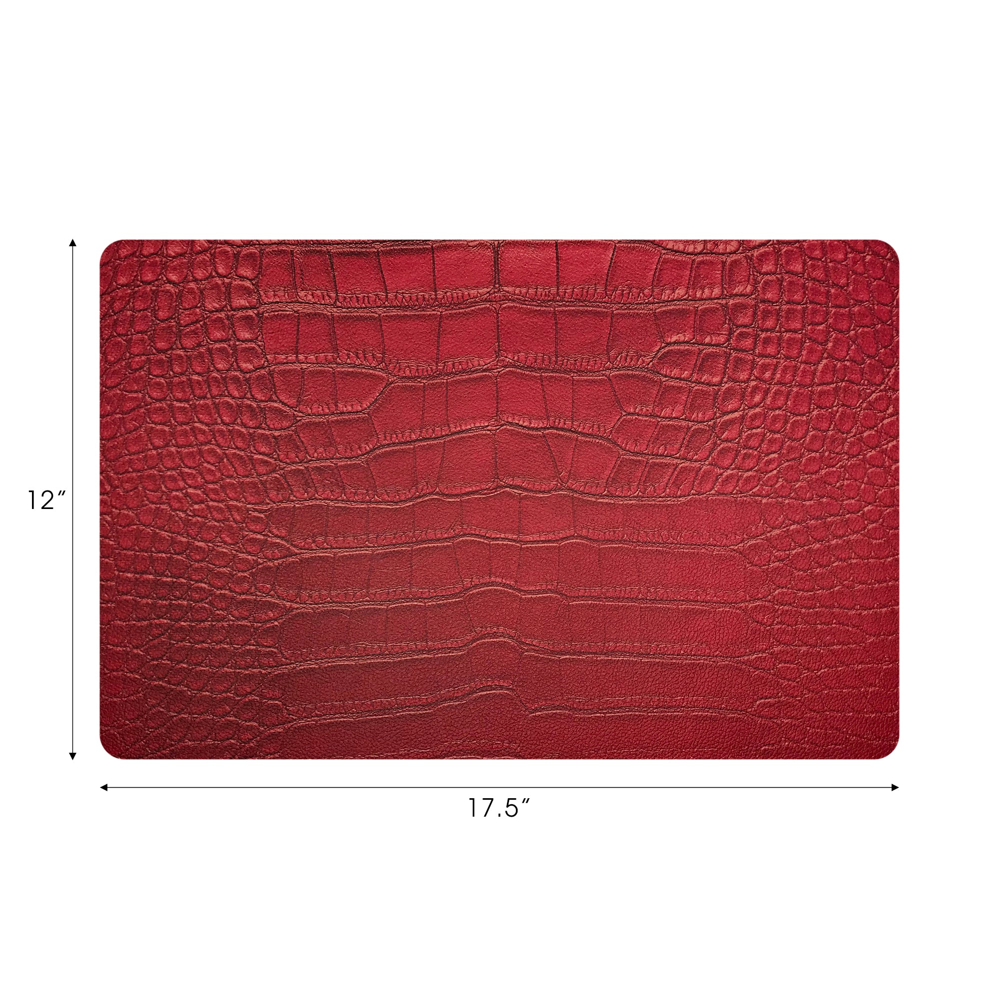 Lot de 4 sets de table rectangulaires Crocodile Chelsea Garden Red 17,5