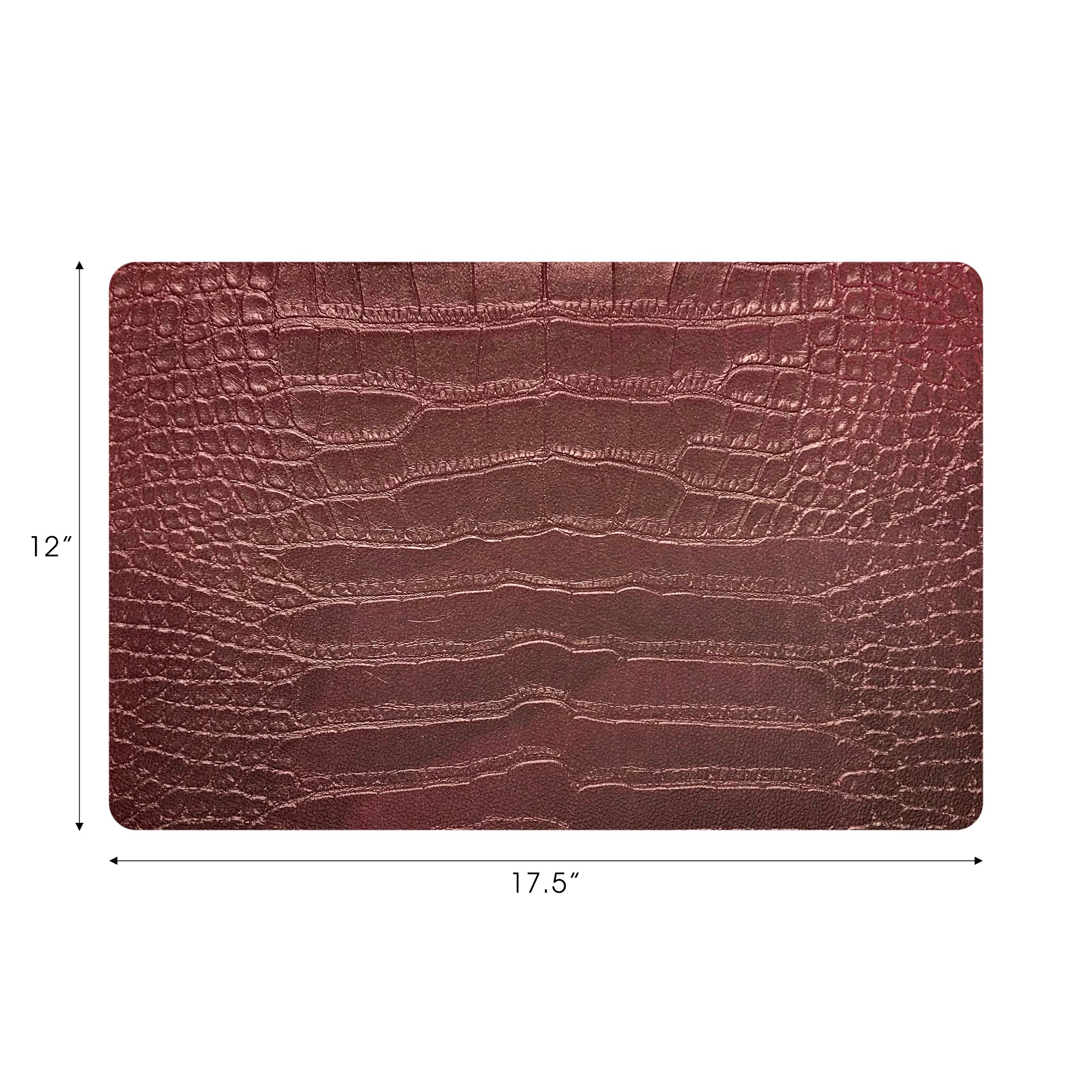 Crocodile Copper Vegan Leather Rectangle Pebble Placemat