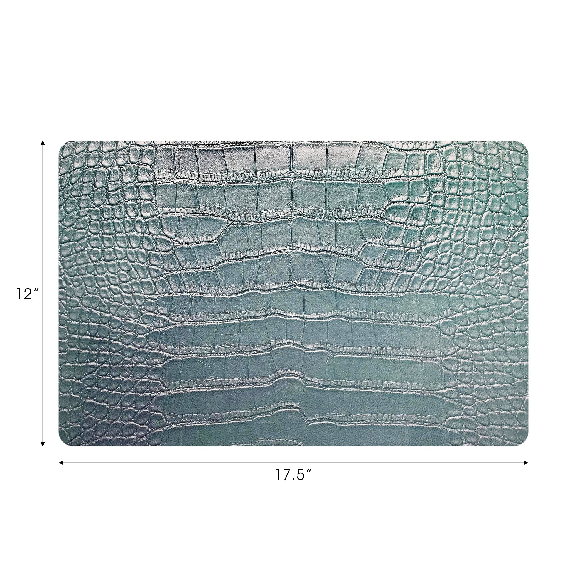 Crocodile Ice Vegan Leather Rectangle Pebble Placemat