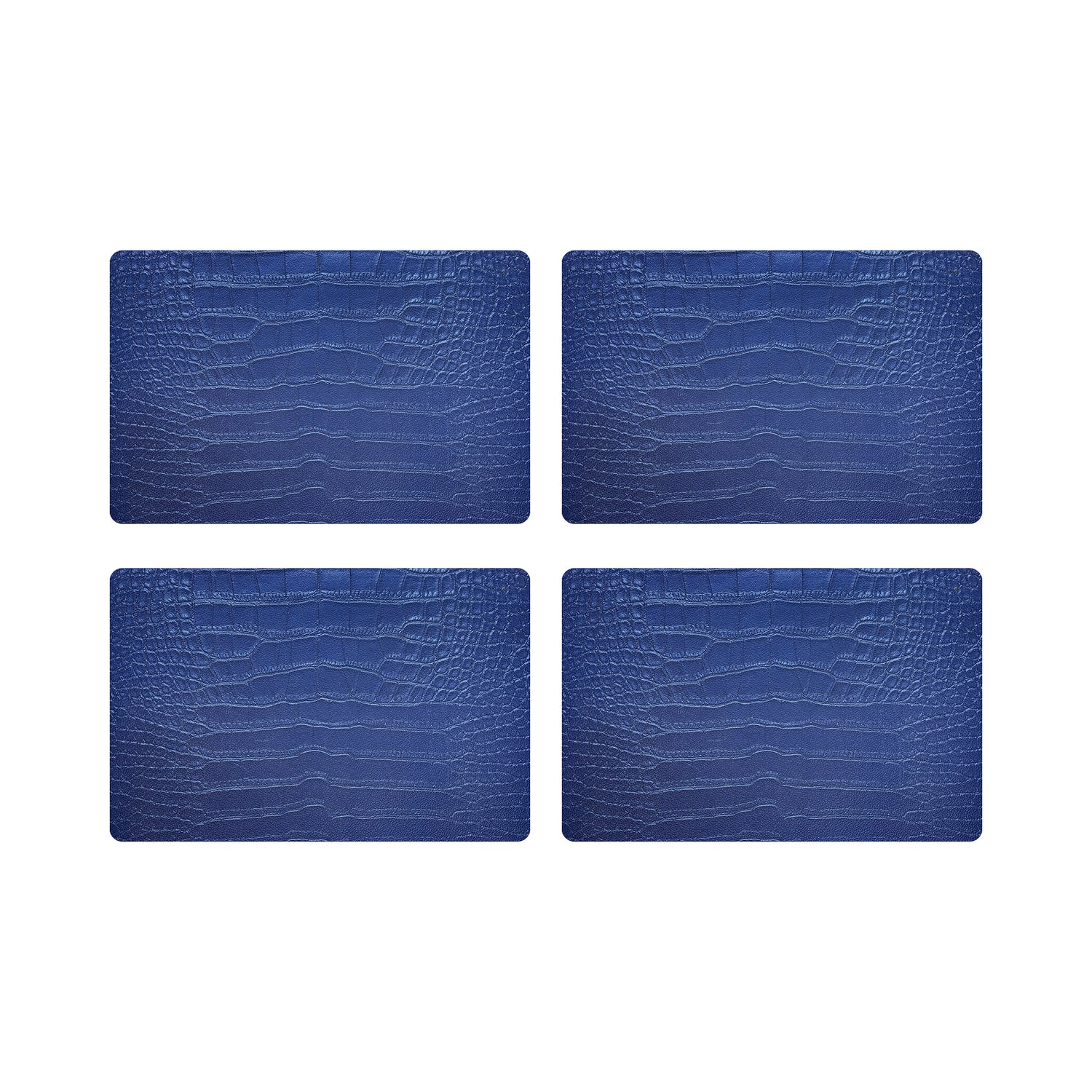 Crocodile Kyoto Blue 17.5" Rectangle Pebble Placemat, Set Of 4 - nicolettemayer.com