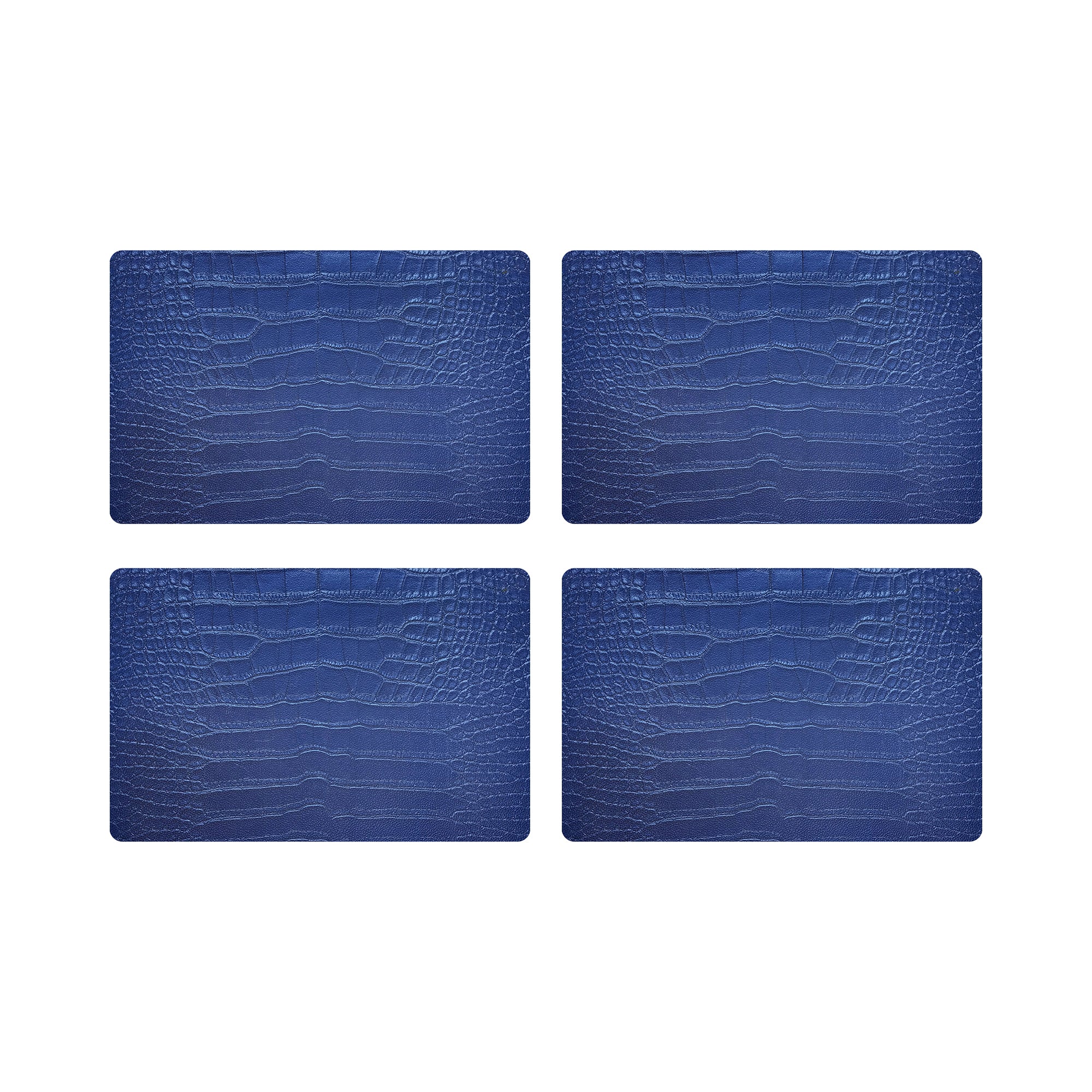 Crocodile Kyoto Blue 17.5" Rectangle Pebble Placemat, Set Of 4 - nicolettemayer.com