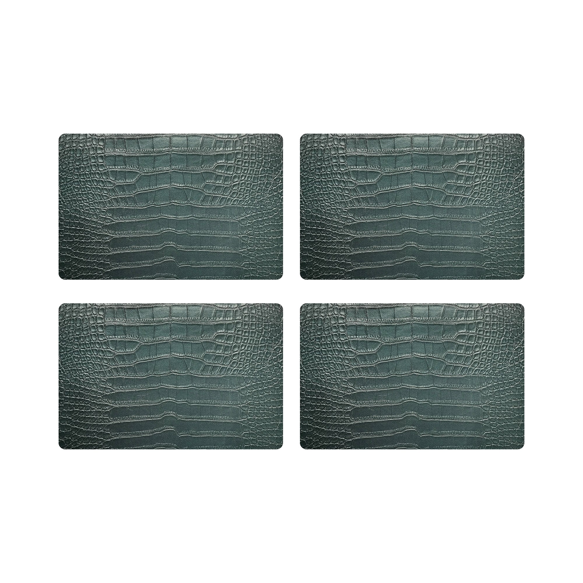 Crocodile Patina 17.5" Rectangle Pebble Placemat, Set Of 4 - nicolettemayer.com