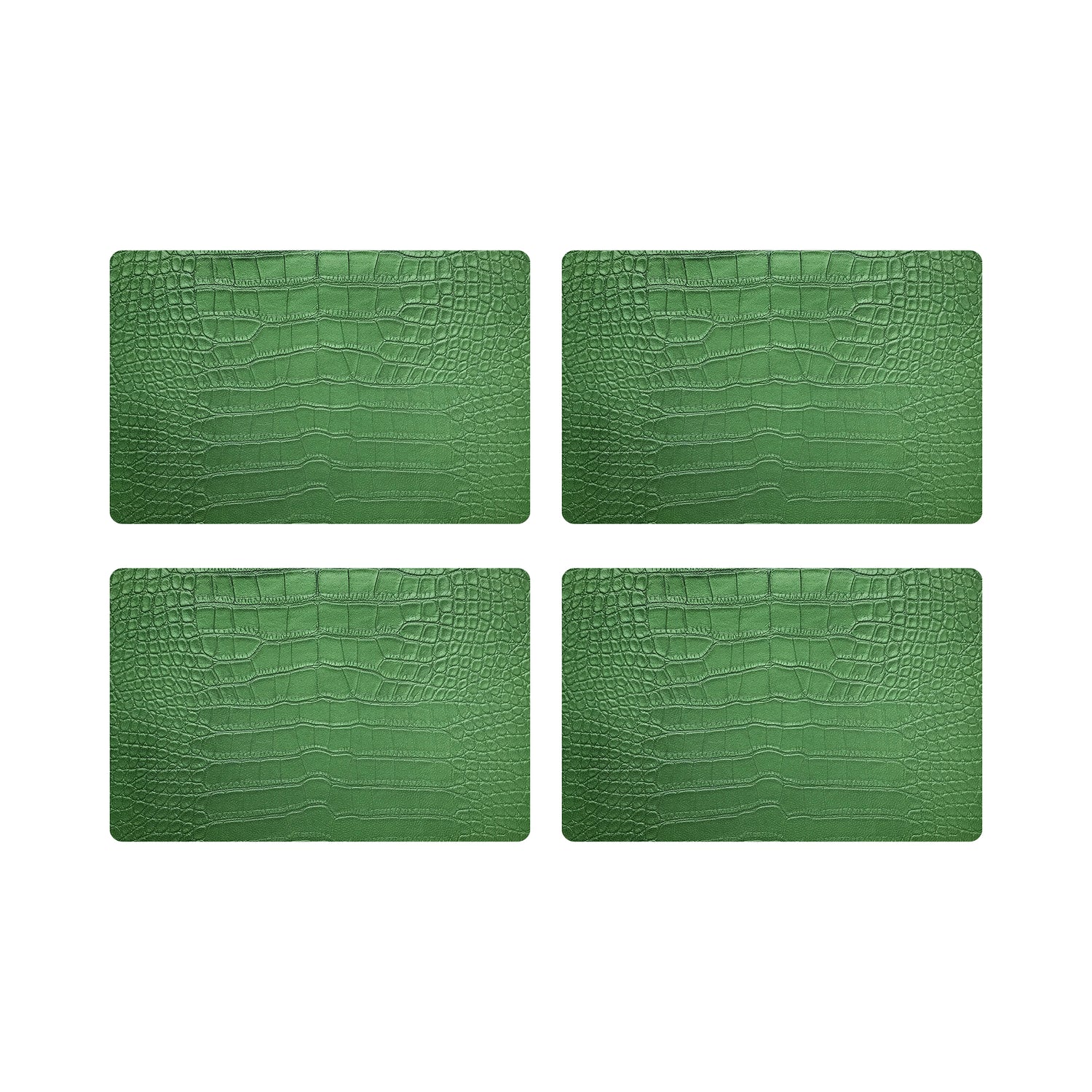 Crocodile Weatherley Green 17.5" Rectangle Pebble Placemat, Set Of 4 - nicolettemayer.com