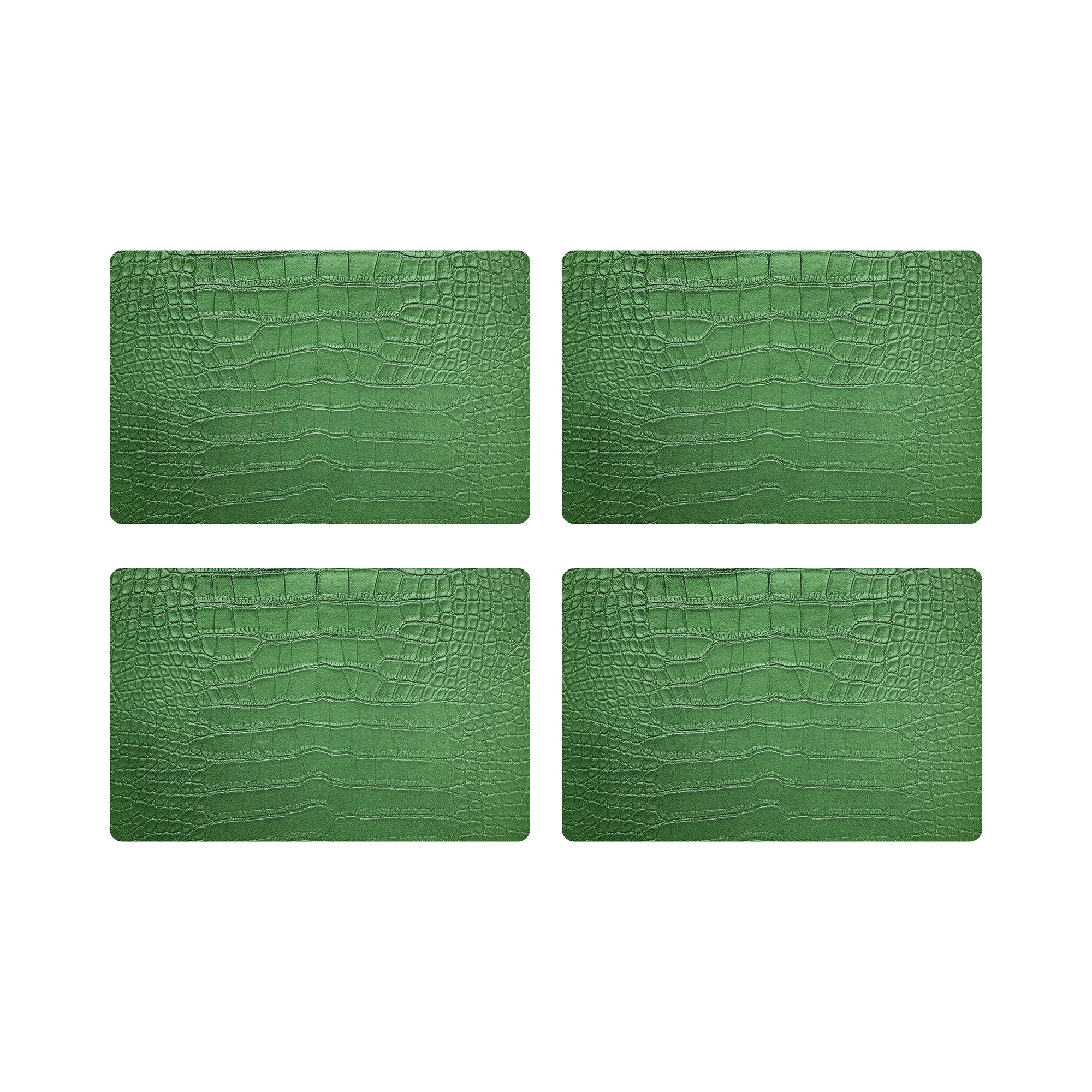 Crocodile Weatherley Green 17.5" Rectangle Pebble Placemat, Set Of 4 - nicolettemayer.com