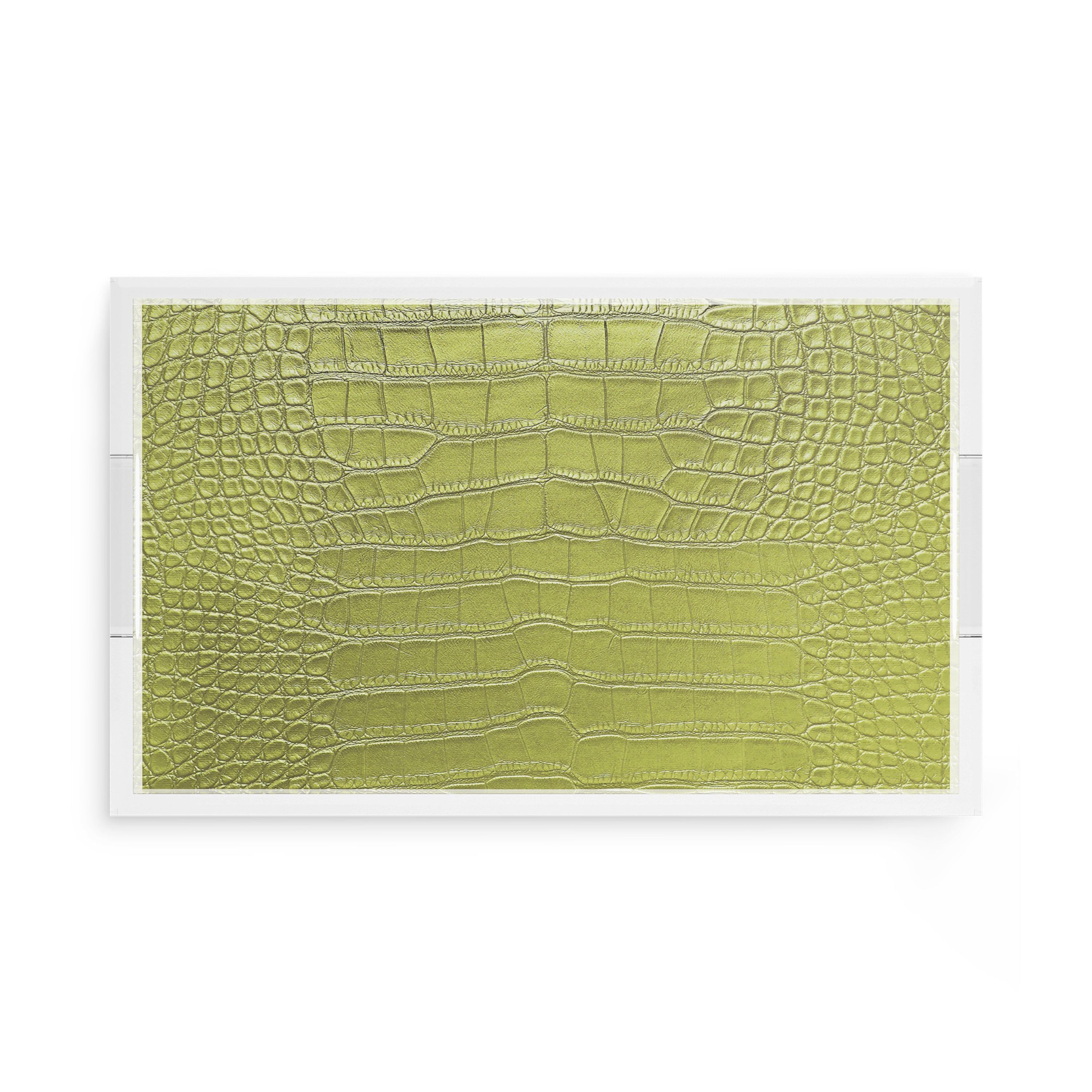 Crocodile Key Lime 17X10.5 Acrylic Tray - nicolettemayer.com
