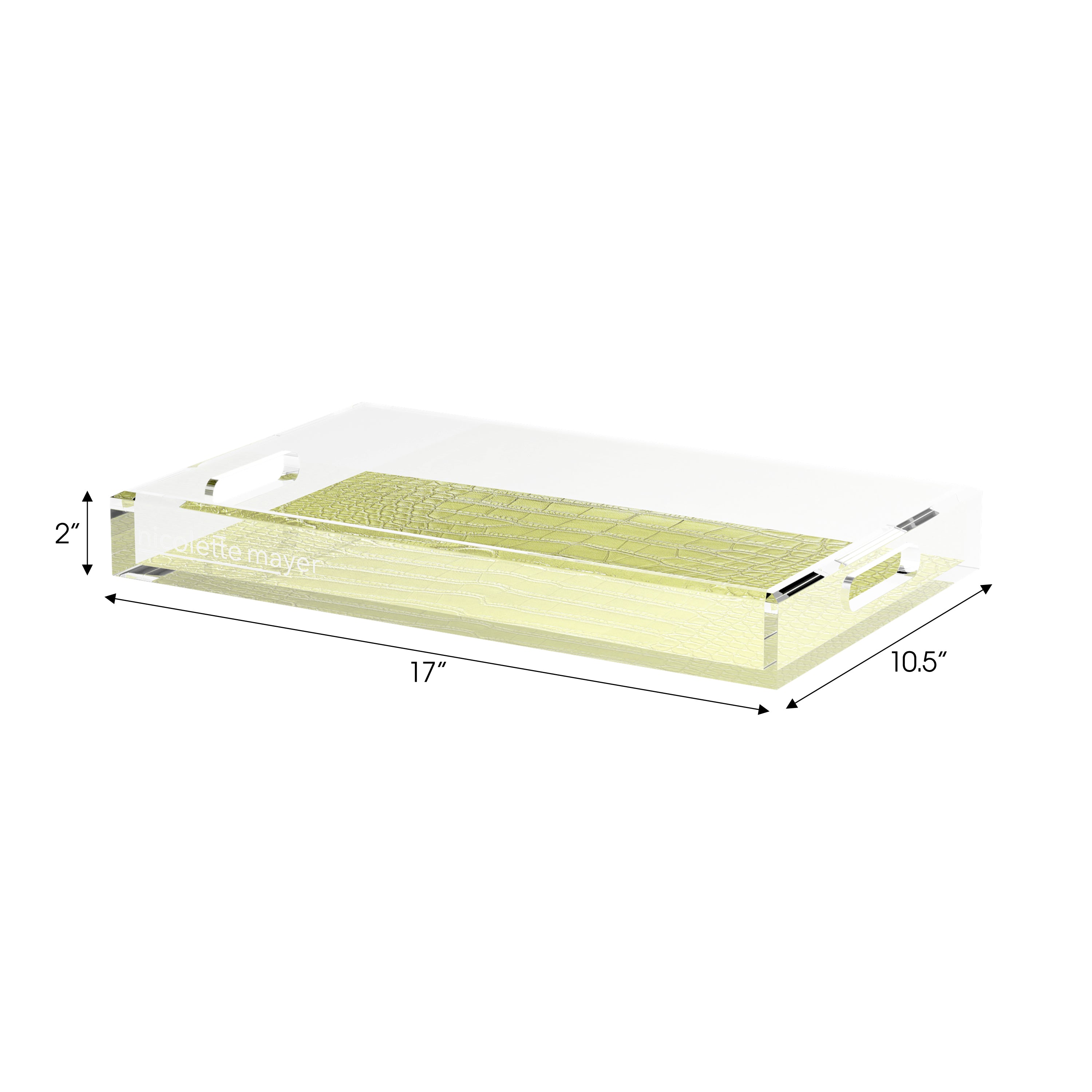 Crocodile Key Lime 17X10.5 Acrylic Tray - nicolettemayer.com