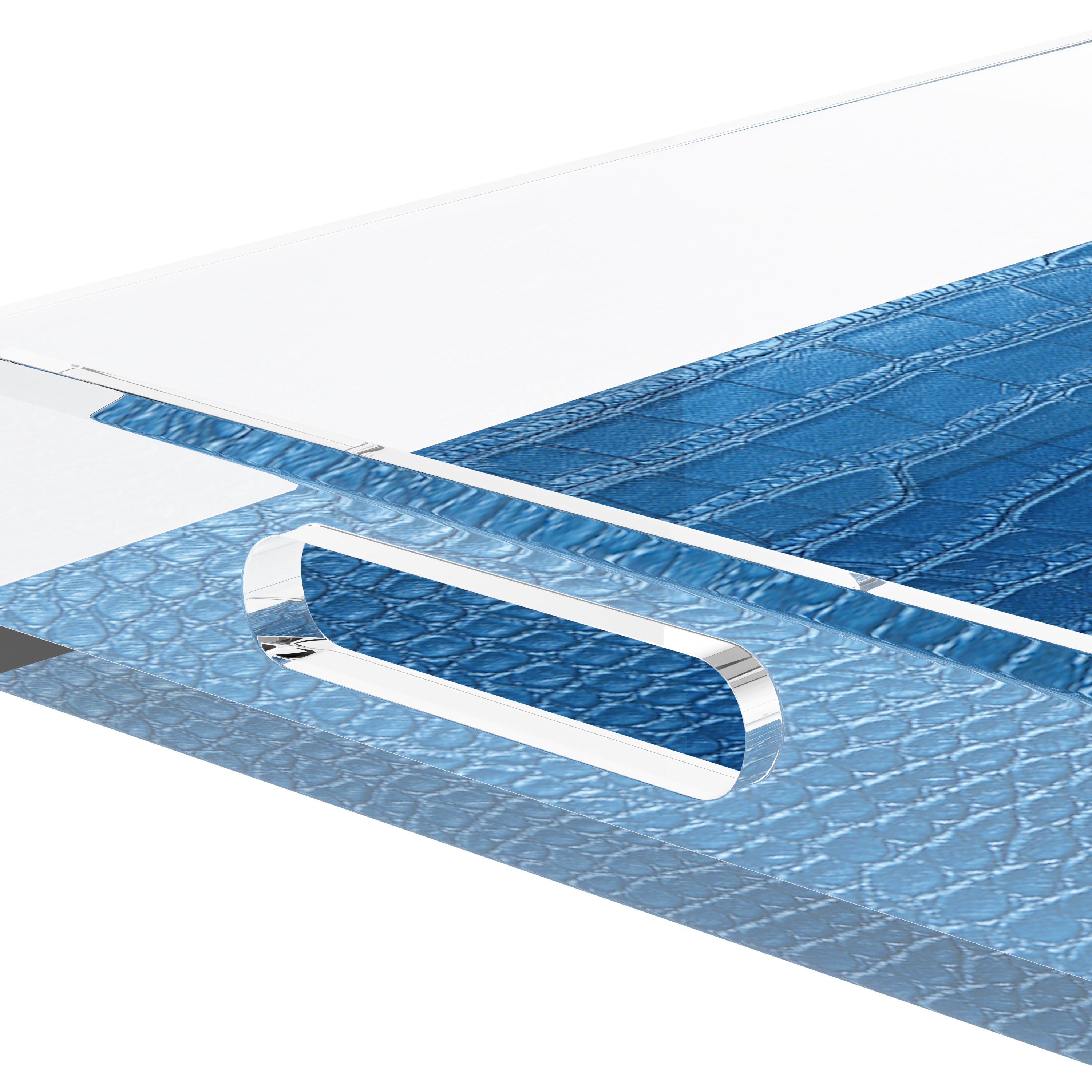 Crocodile Kyoto Blue 17X10.5 Acrylic Tray - nicolettemayer.com