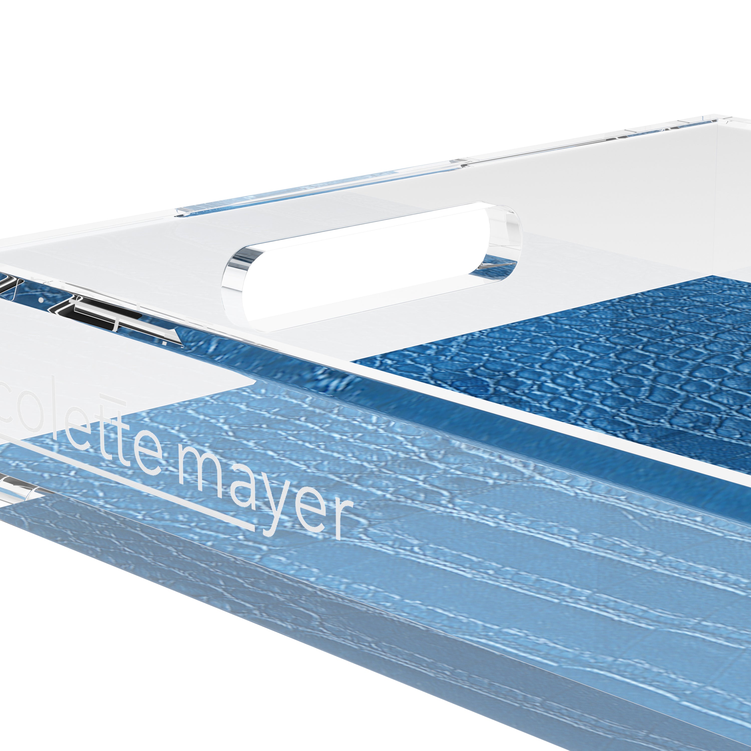 Crocodile Kyoto Blue 17X10.5 Acrylic Tray - nicolettemayer.com