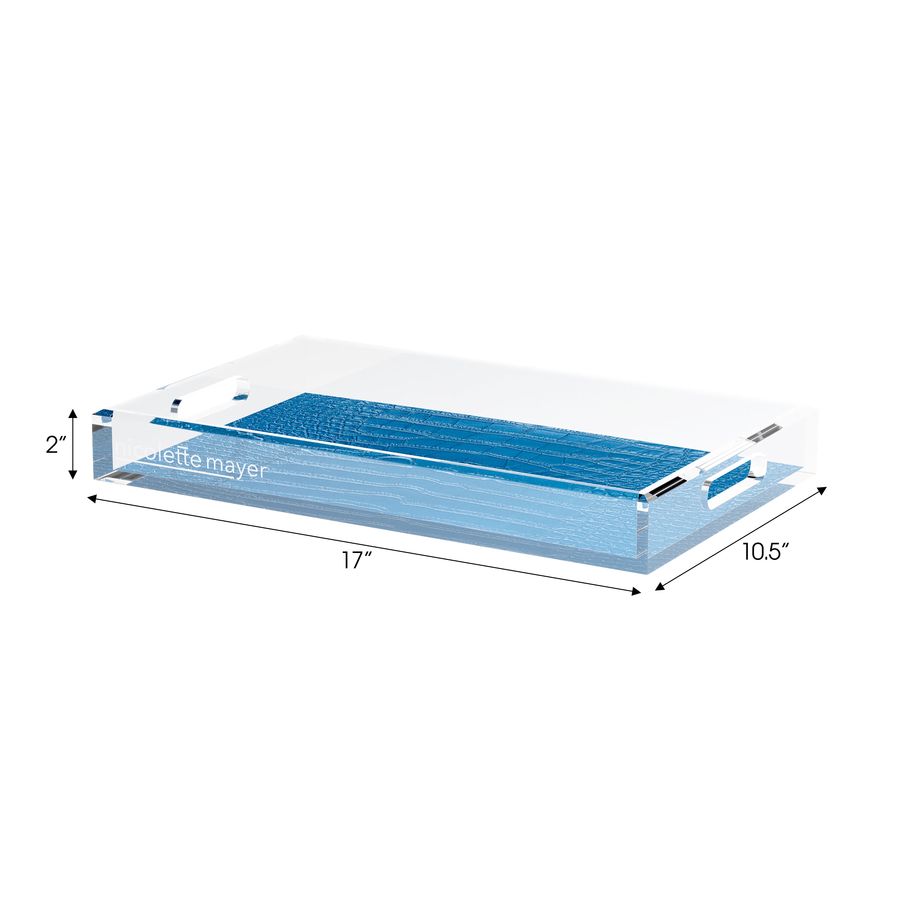 Crocodile Kyoto Blue 17X10.5 Acrylic Tray - nicolettemayer.com