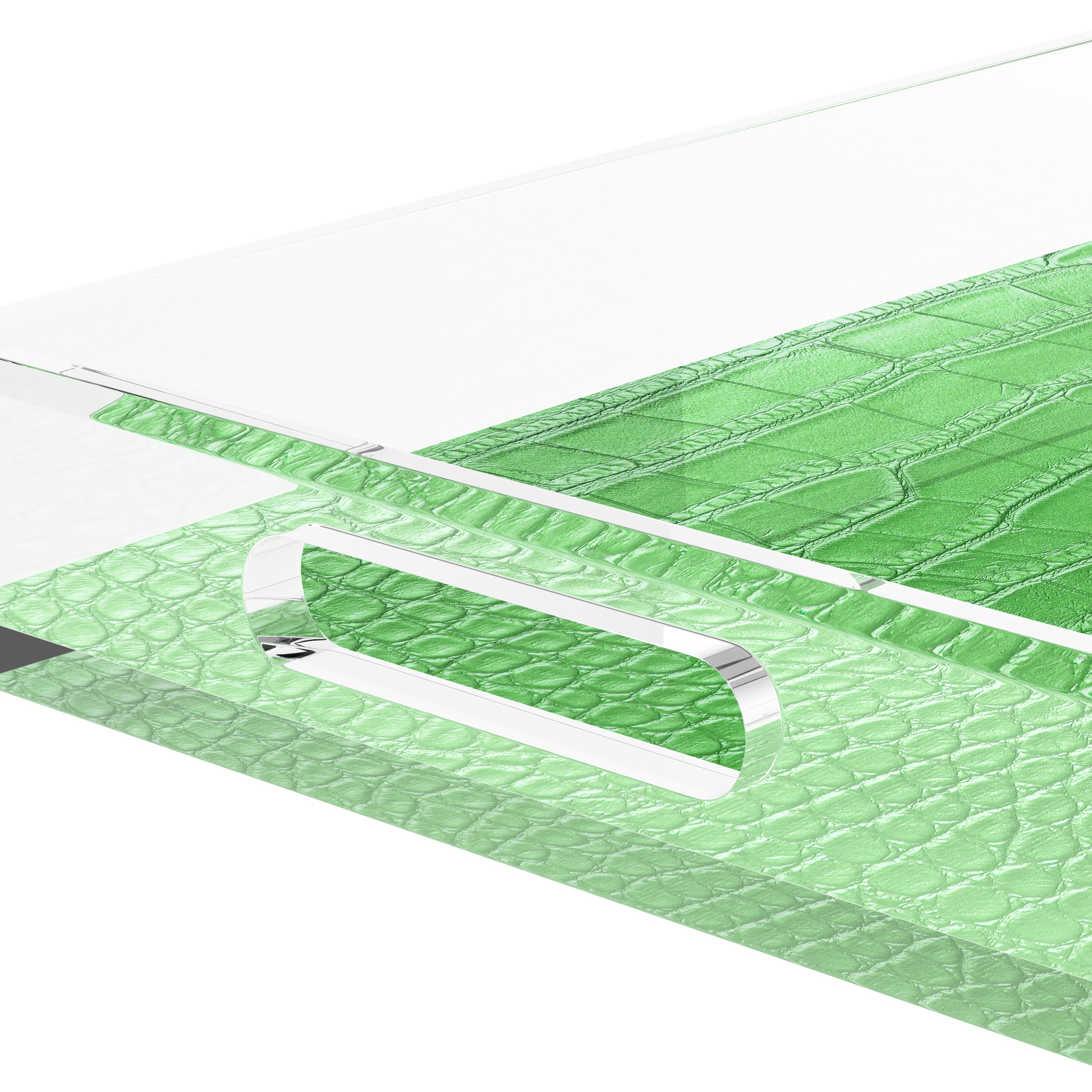 Crocodile Weatherly Green 12.5X7.75 Acrylic Tray - nicolettemayer.com