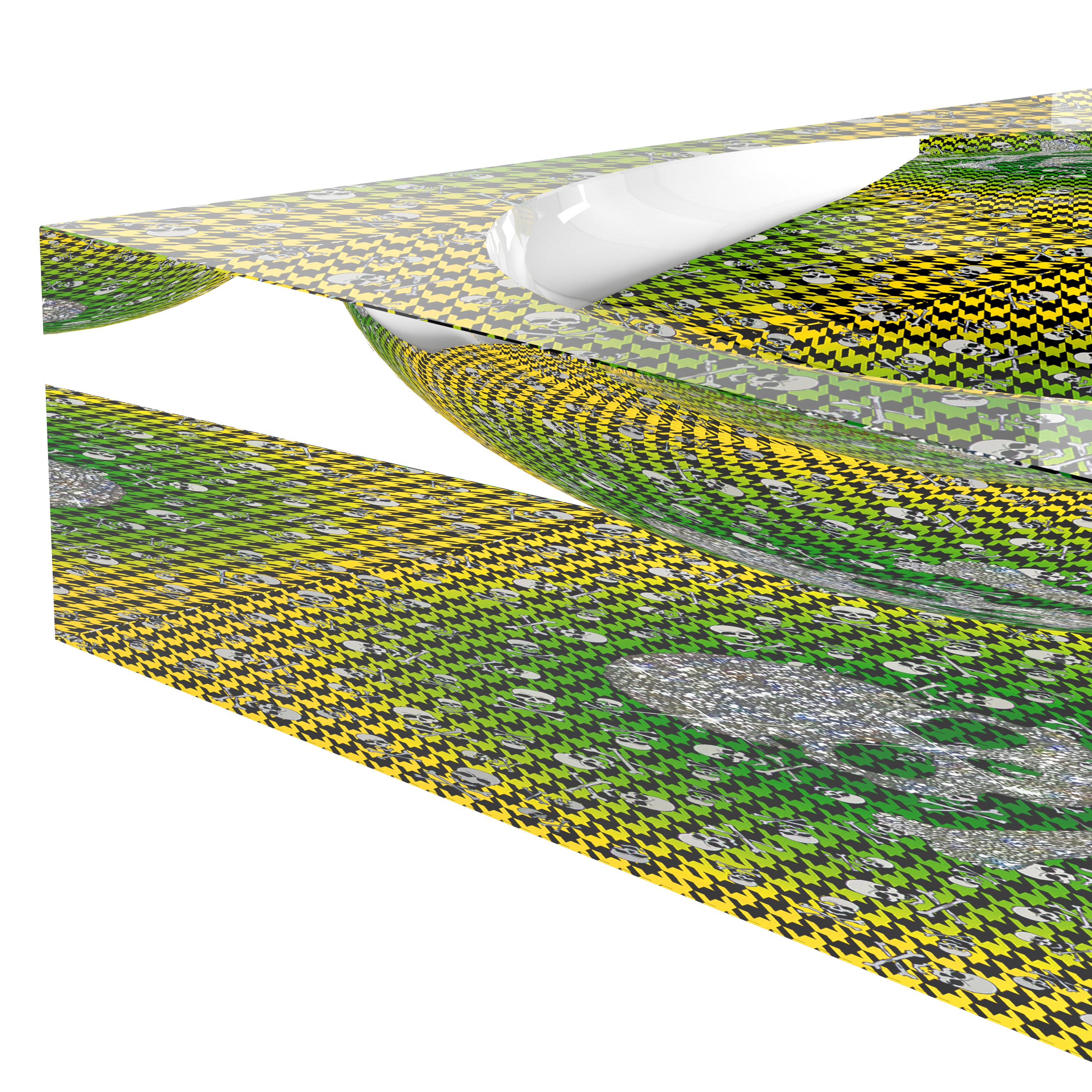 CrossBones Houndstooth Green Yellow Acrylic Candy Catchall Dish