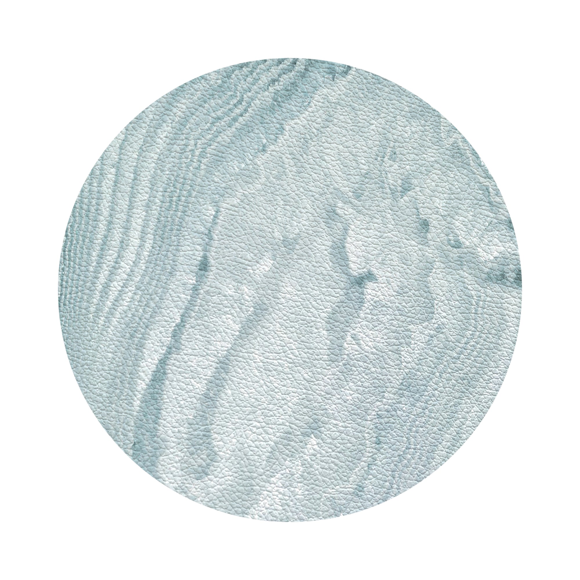 Crystal Bluebell Vegan Leather Round Pebble Placemat - nicolettemayer.com