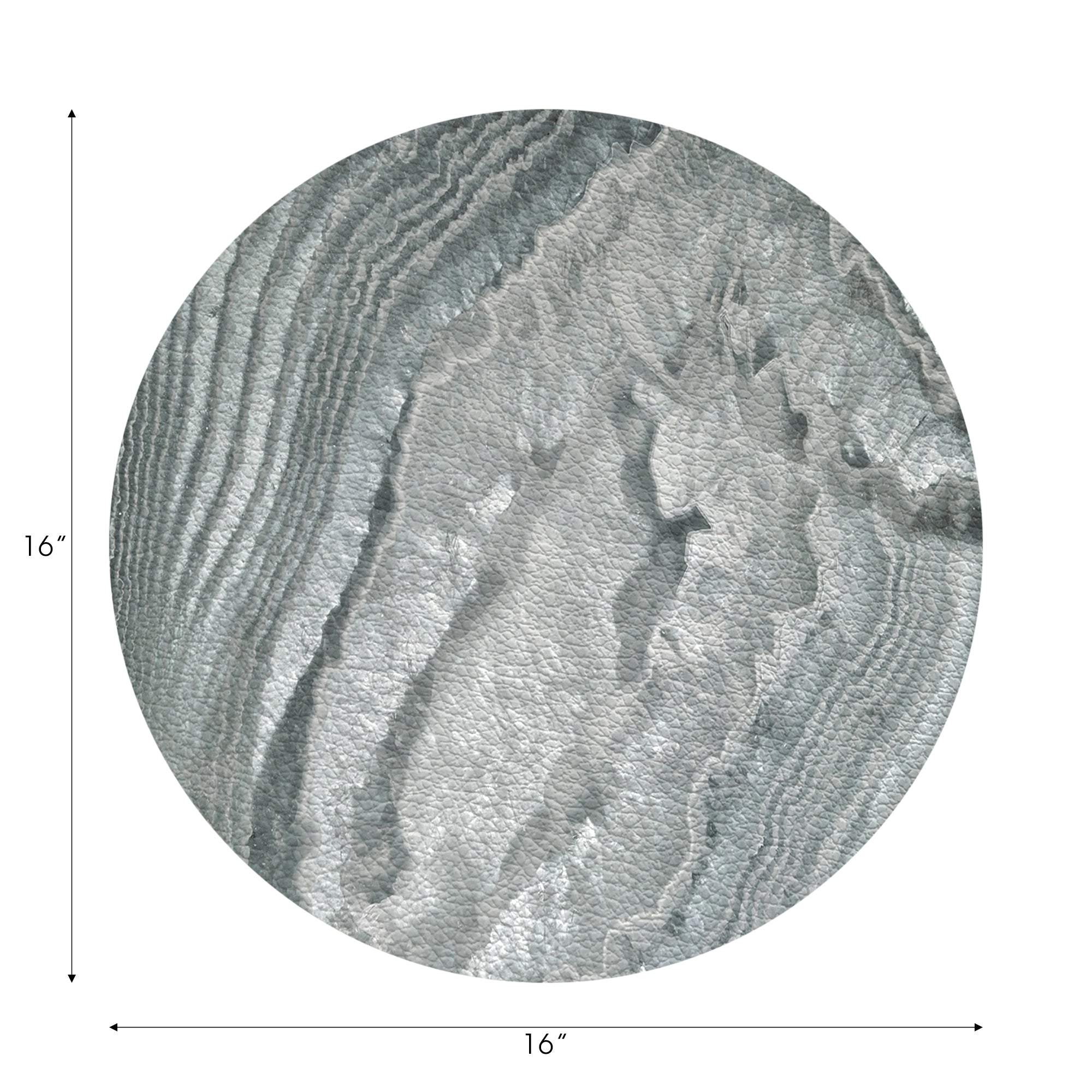 Crystal Platinum Vegan Leather Round Pebble Placemat - nicolettemayer.com