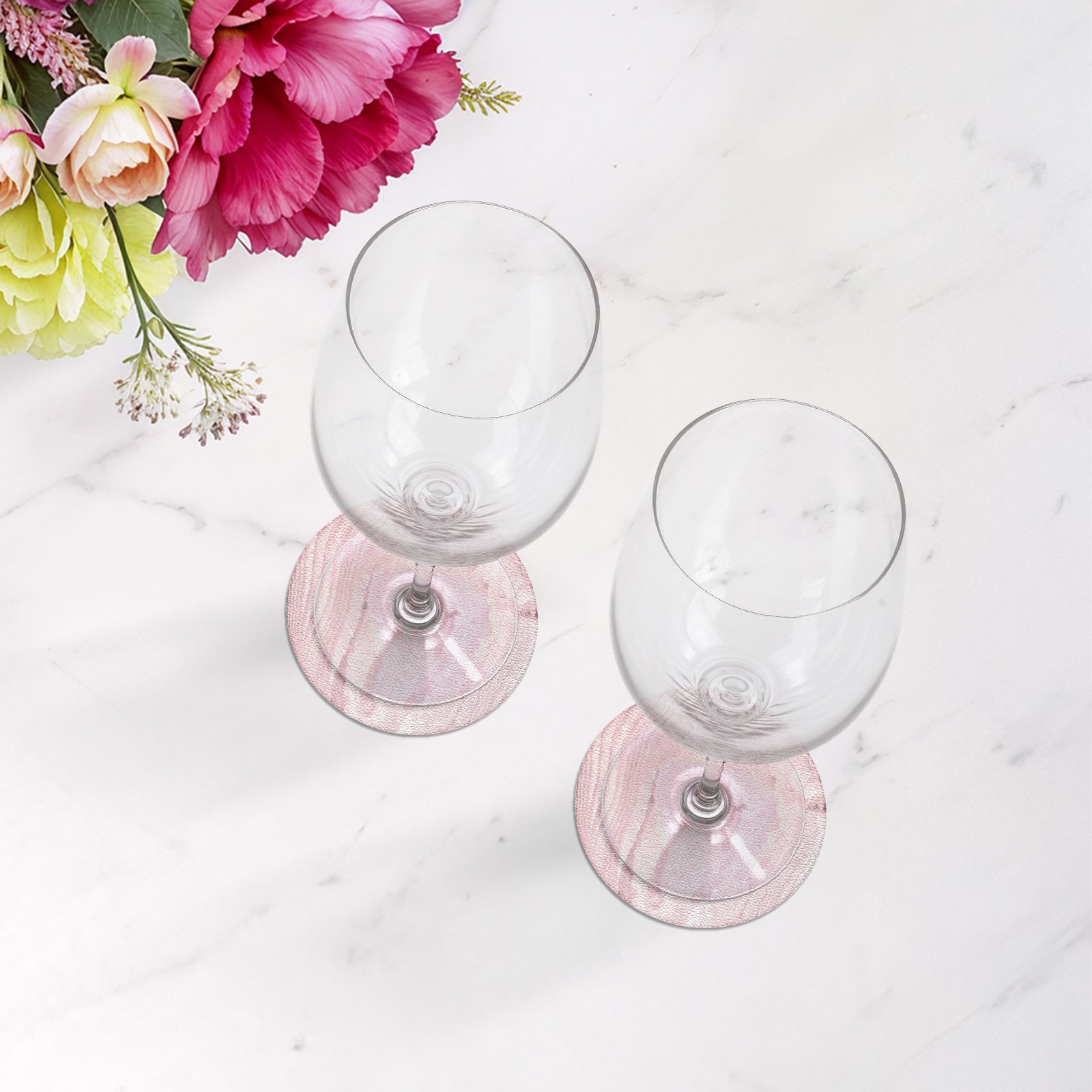 Crystal Blossom Vegan Leather Coasters - nicolettemayer.com