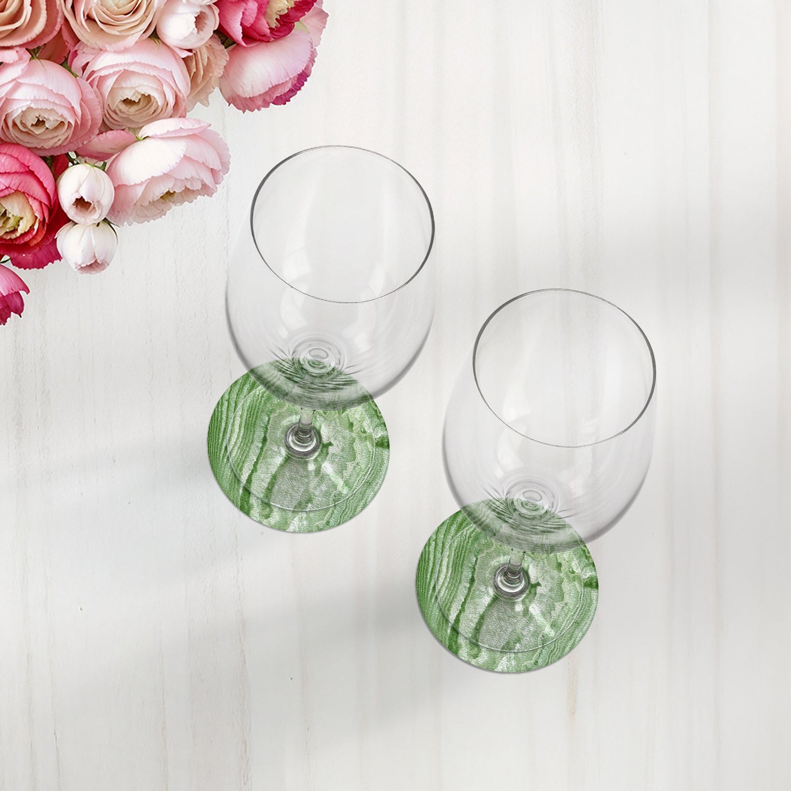 Crystal Moss Vegan Leather Coasters - nicolettemayer.com