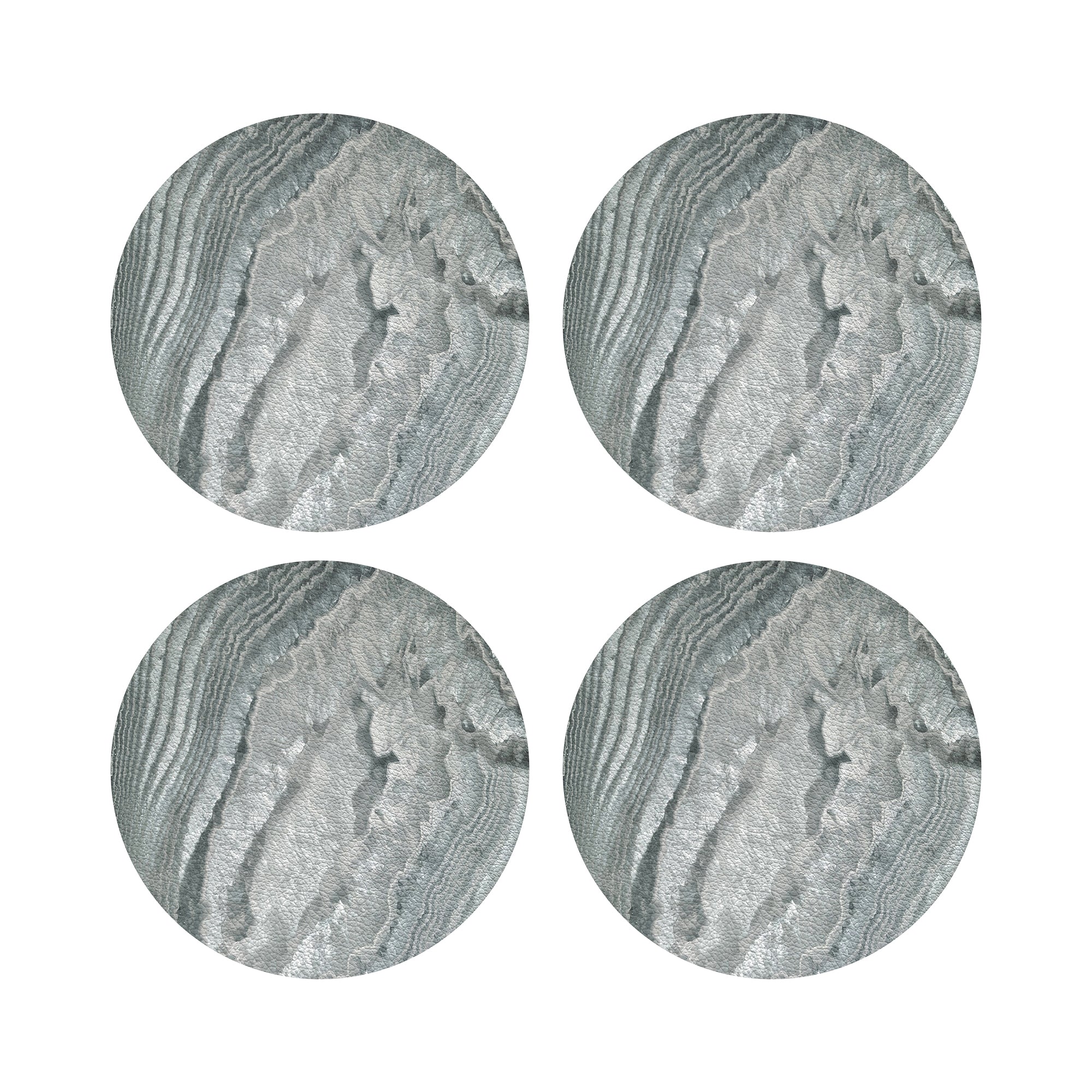 Crystal Platinum Vegan Leather Coasters - nicolettemayer.com