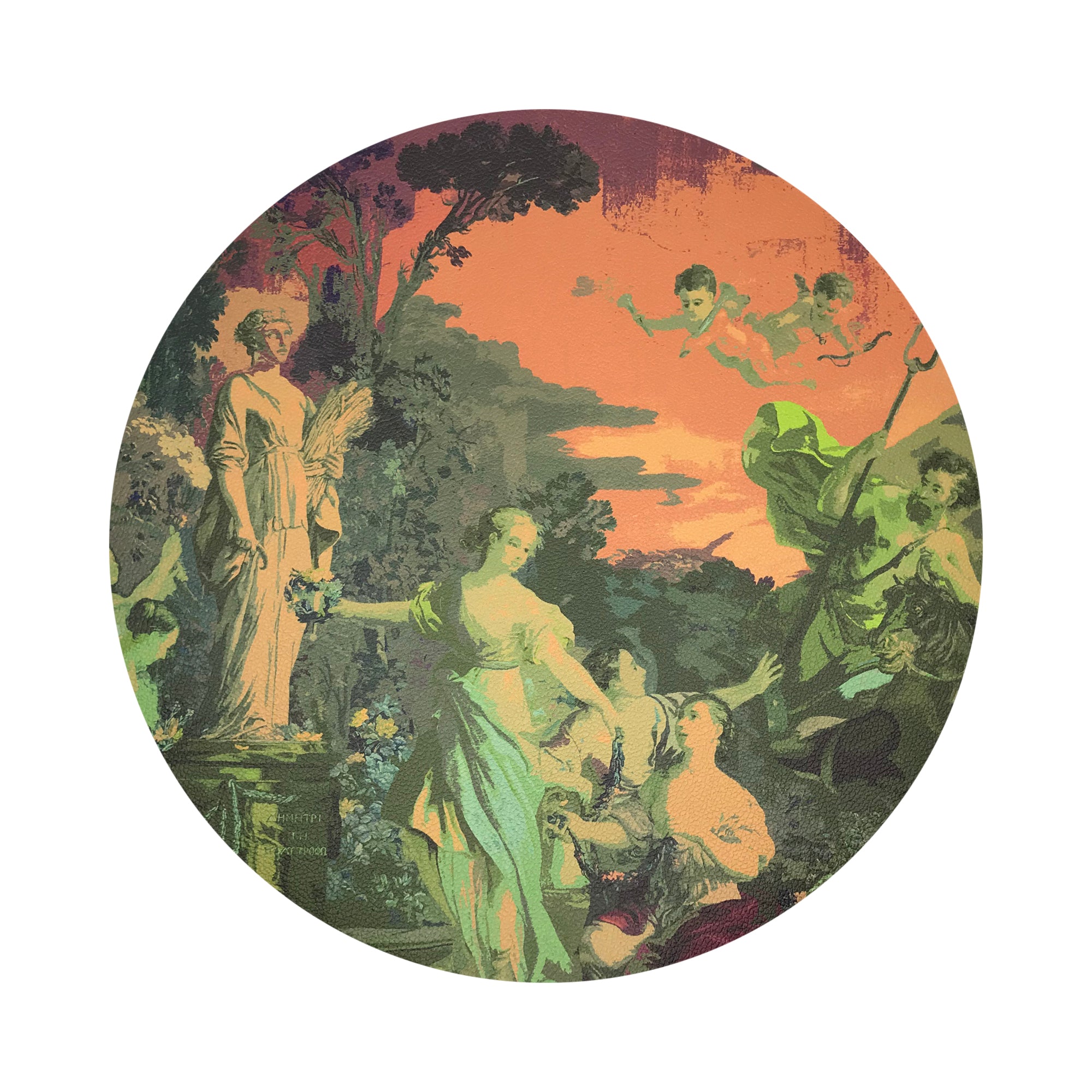 Cyprus Picnic Acid Green 16" Round Pebble Placemats, Set of 4 - nicolettemayer.com