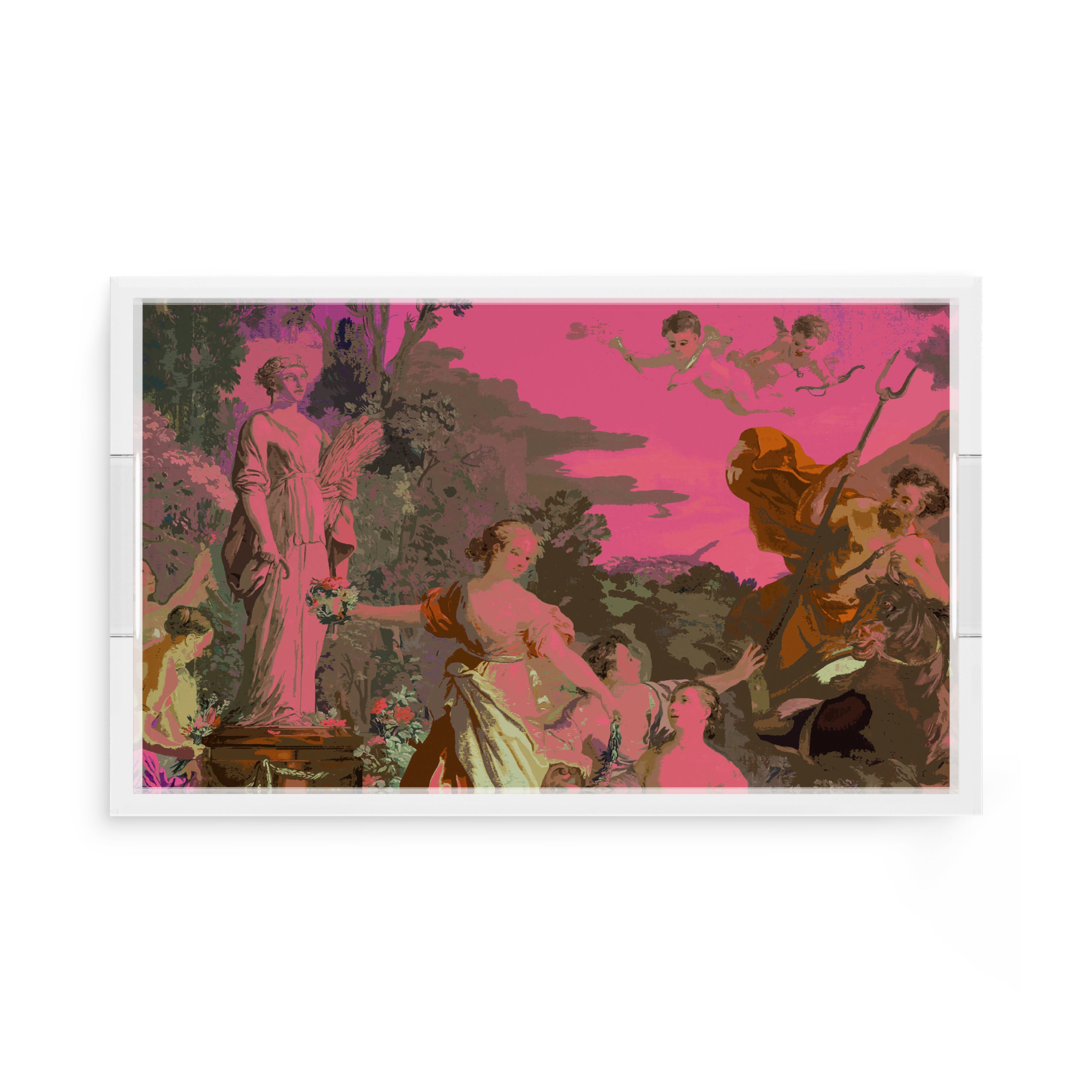 Cyprus Picnic Pop Pink 17X10.5 Acrylic Tray - nicolettemayer.com