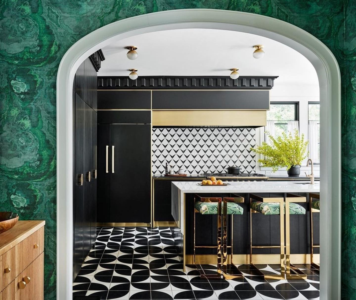 Agate Amber Grasscloth Printed Wallpaper