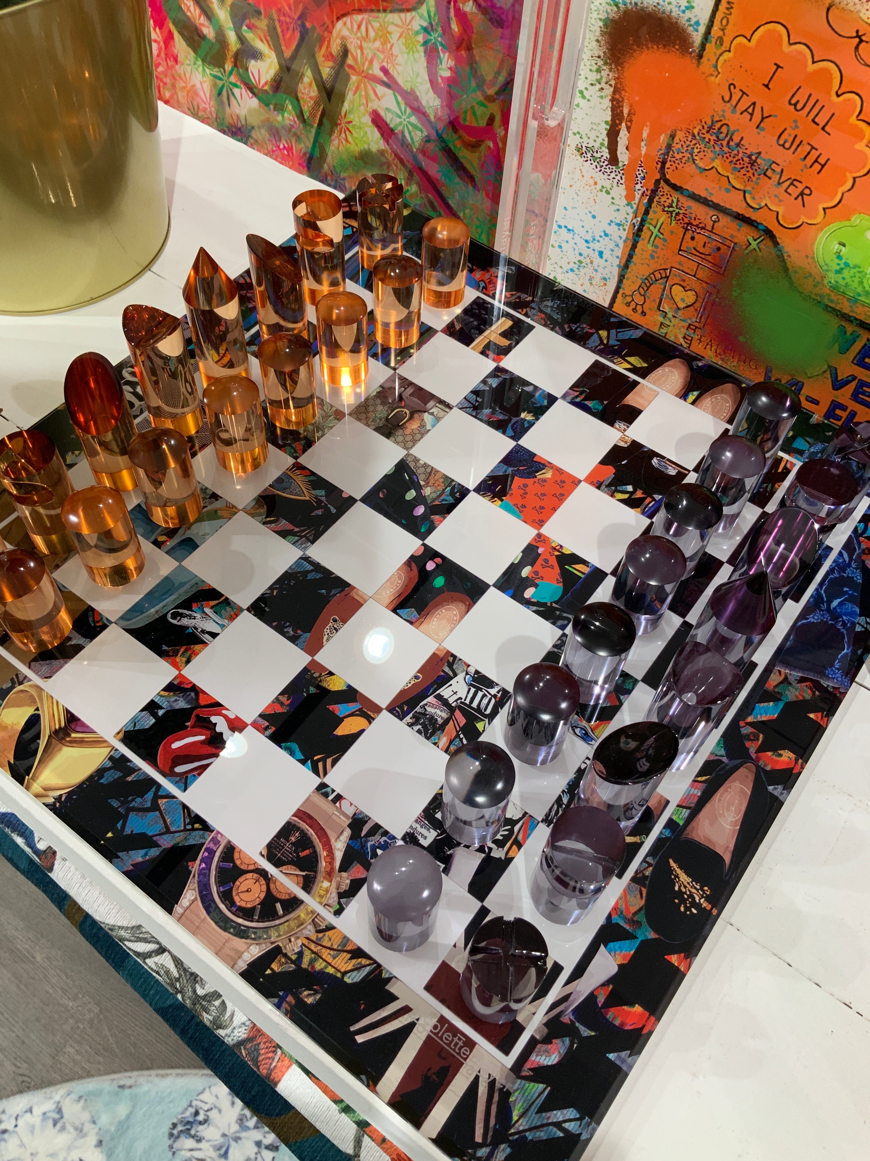 Bougie Men Metal Acrylic Chess
