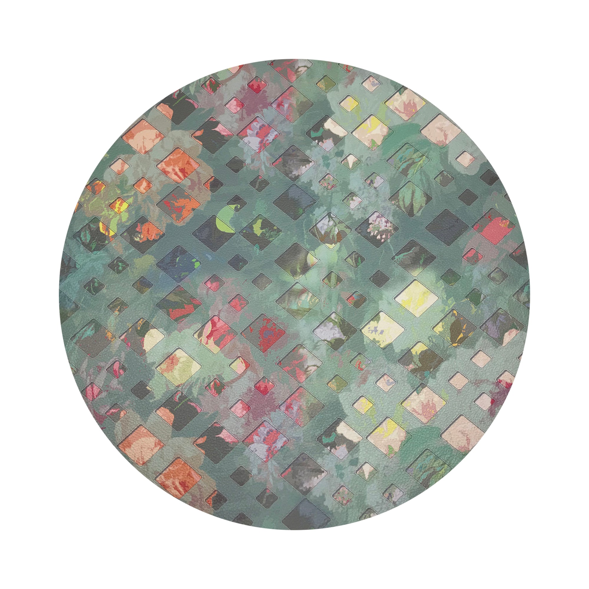 Defosse Trellis Brandun 16" Round Pebble Placemats, Set of 4 - nicolettemayer.com