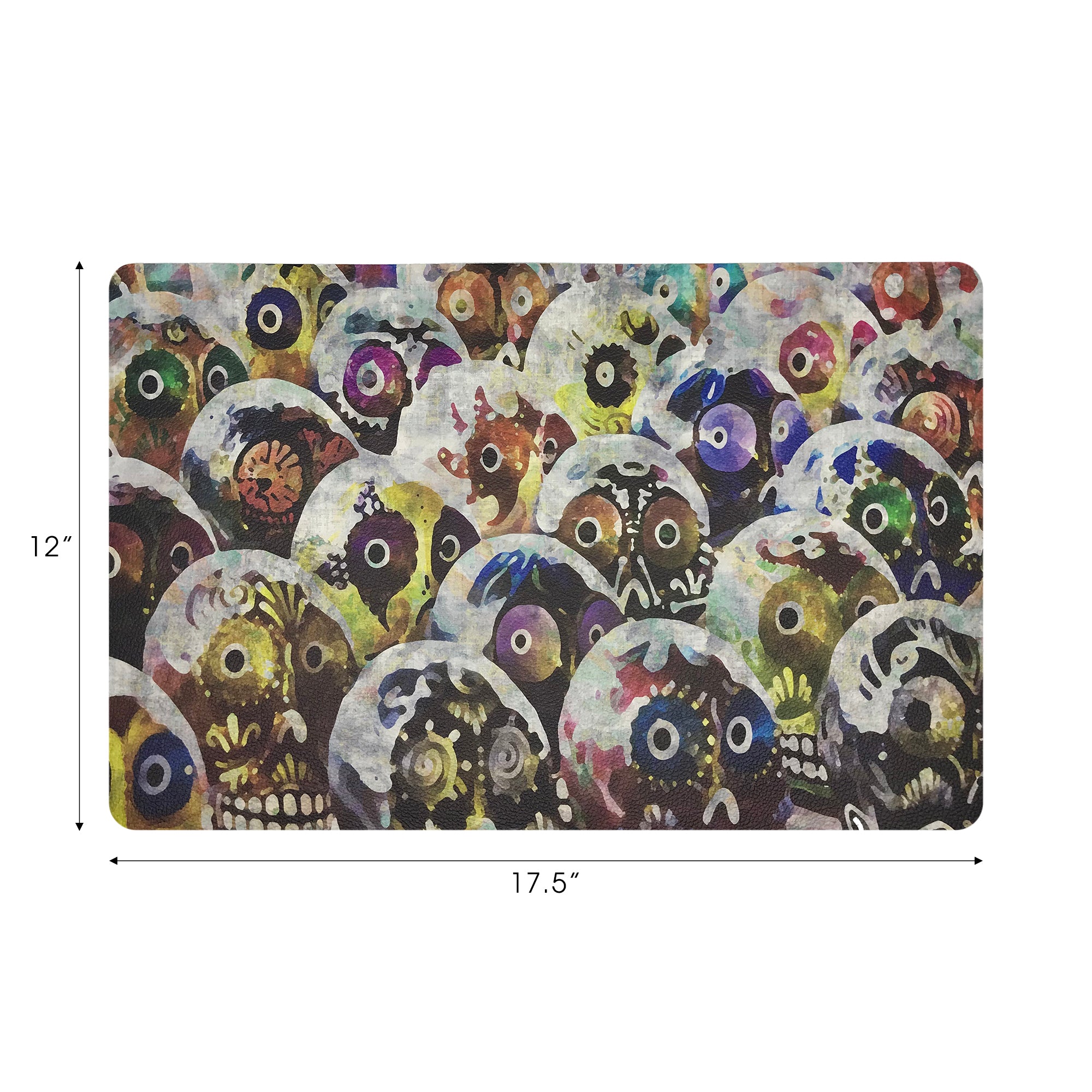Dia De Los Muertos Rich Vegan Leather Rectangle Pebble Placemat