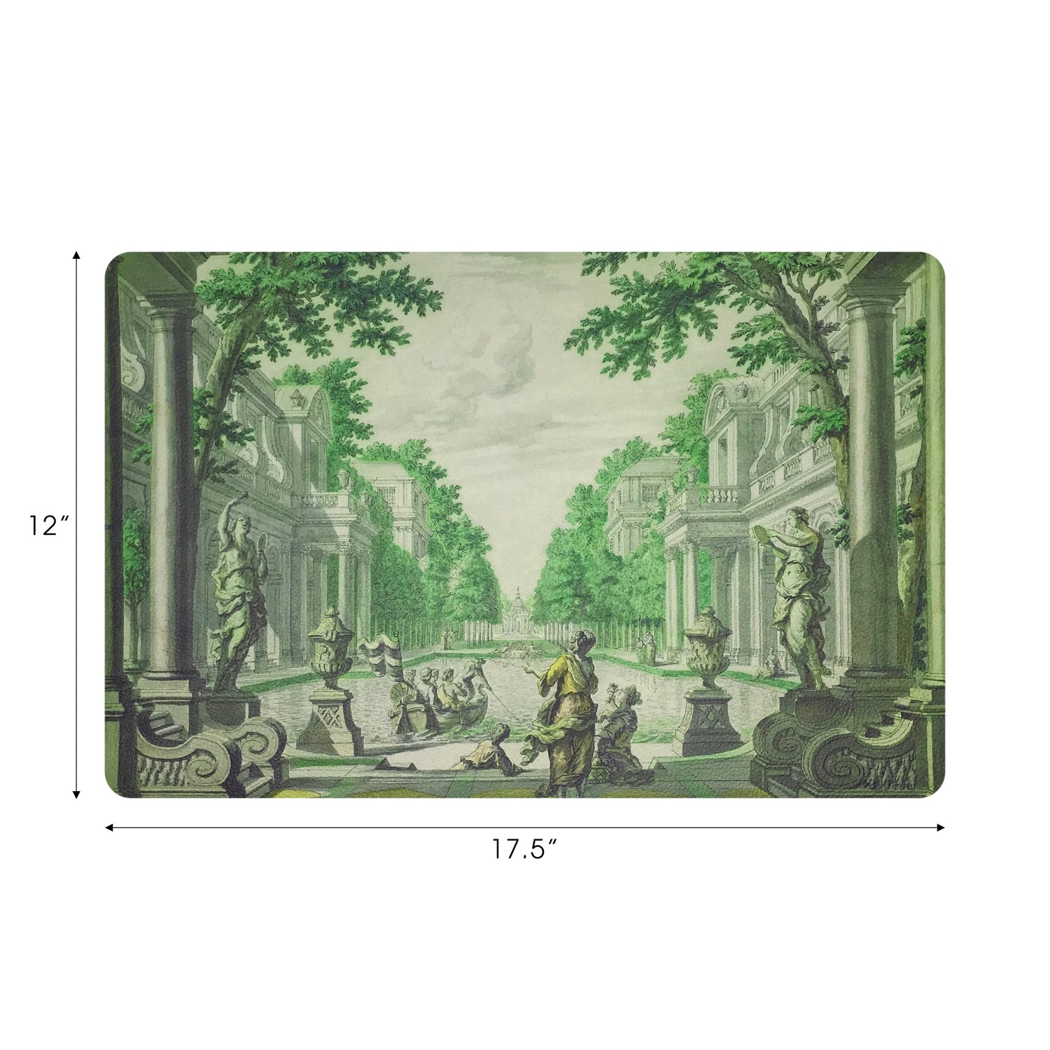 DIMANCHE A PARIS GREEN 17.5" Rectangle Pebble Placemat, Set Of 4 - nicolettemayer.com